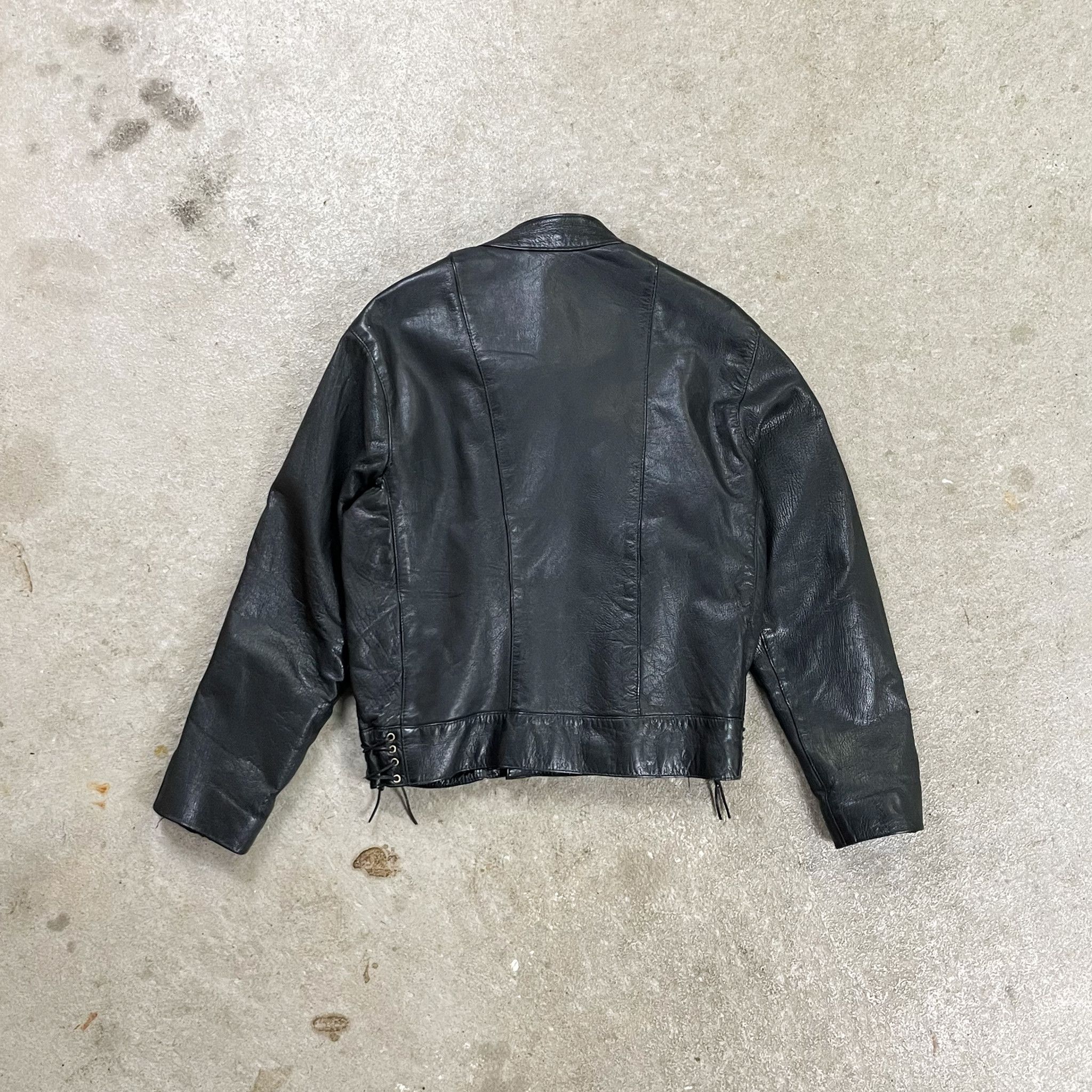 Vintage Vintage Swedish Army Motorcycle Black Leather Jacket Size US M / EU 48-50 / 2 - 3 Thumbnail
