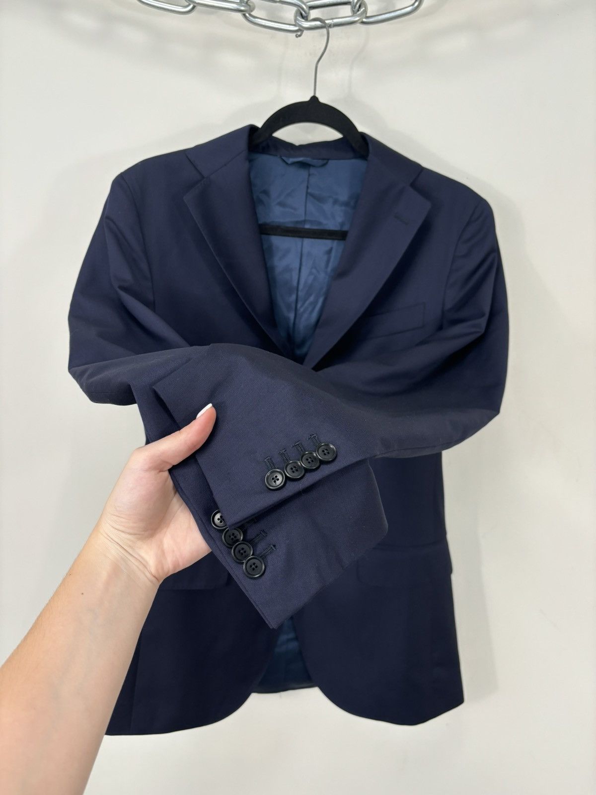 Other De Petrillo Napoli Gaiola Navy Blue Italian Luxury Wool Suit Size 46R - 10 Thumbnail