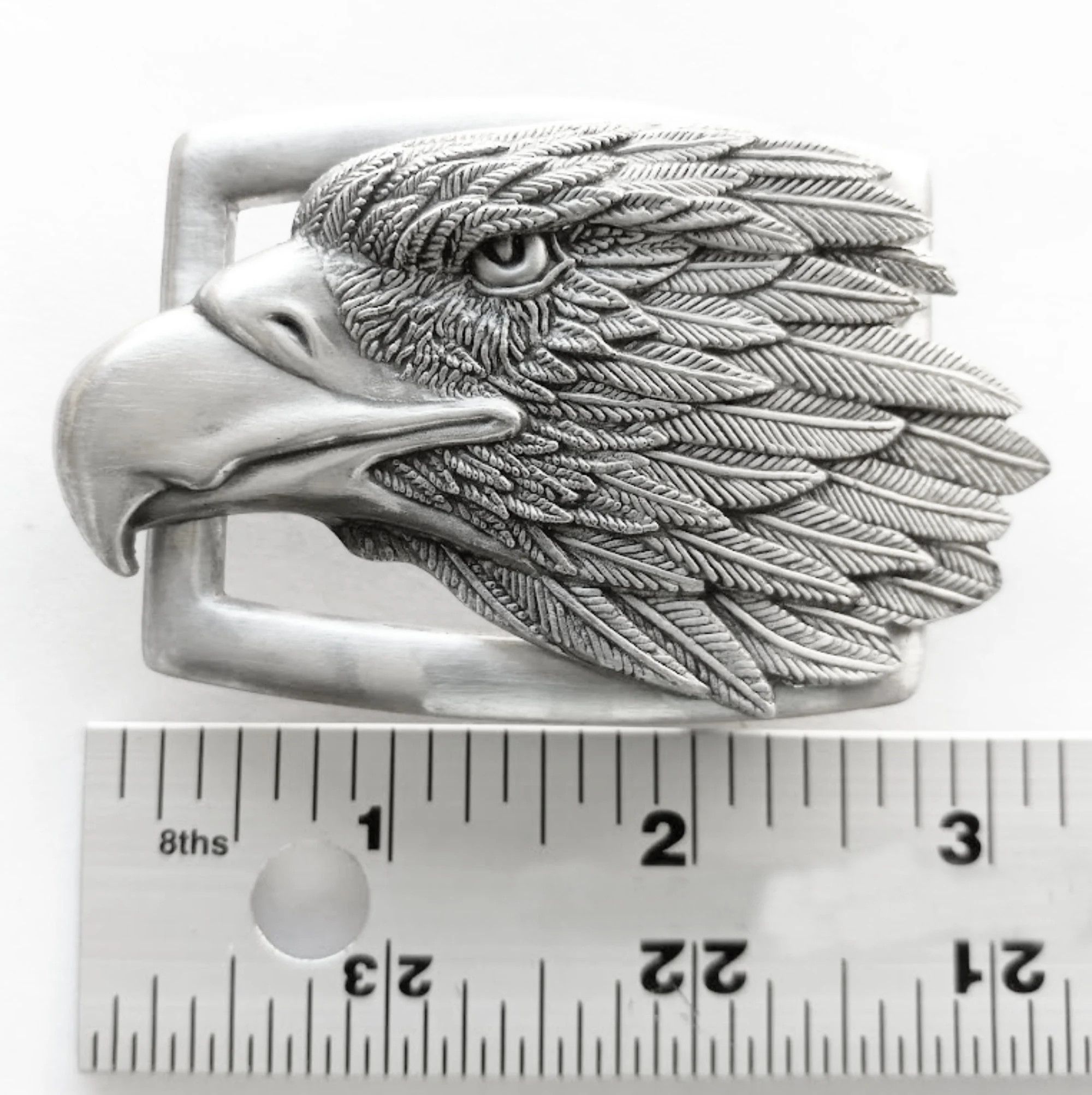 Other Men's silver belt buckle eagle head design .925 stamped Size ONE SIZE - 3 Thumbnail