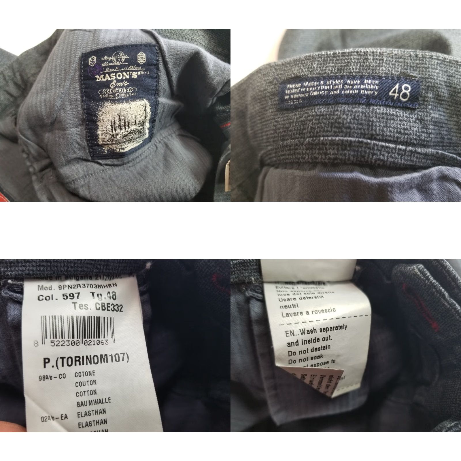 Vintage MASONS Pants Chino Shirt? Size US 33 - 8 Thumbnail