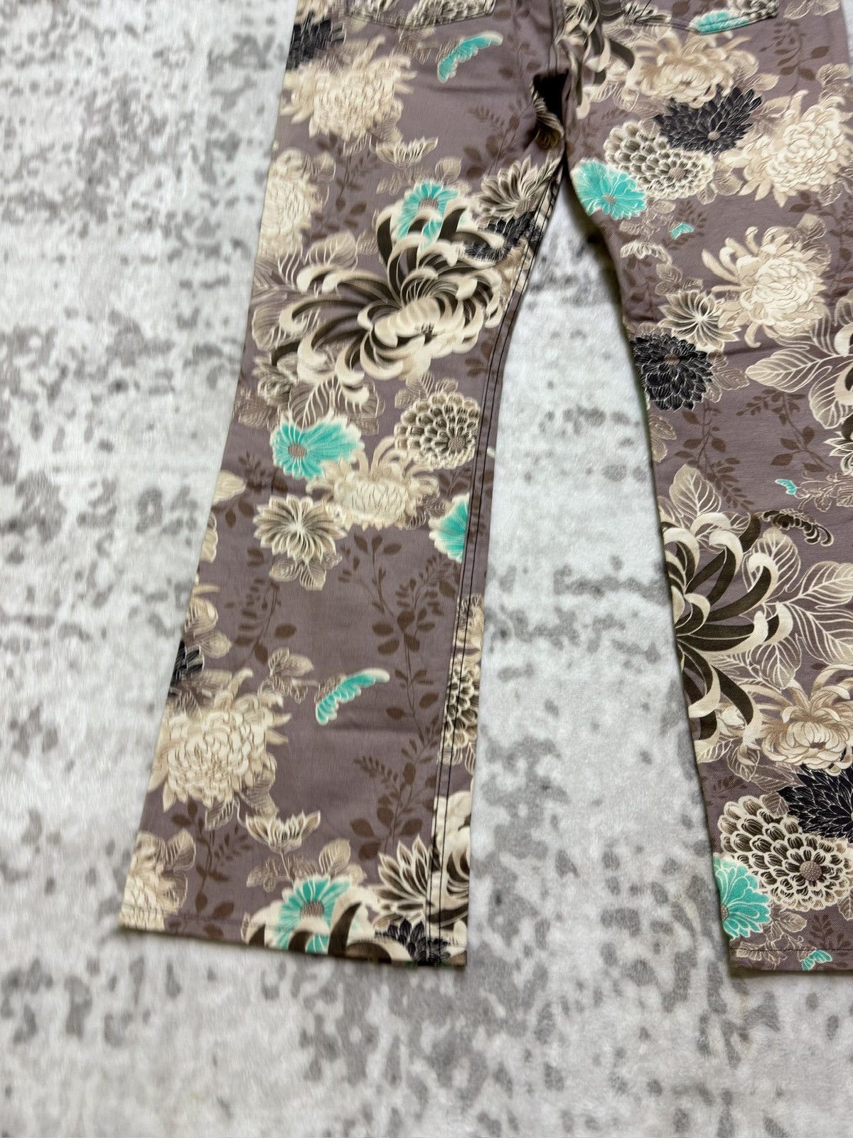 Hysteric Glamour Flare Glamdy Floral Printed Pants Turquoise Accents Size US 30 / EU 46 - 13 Thumbnail