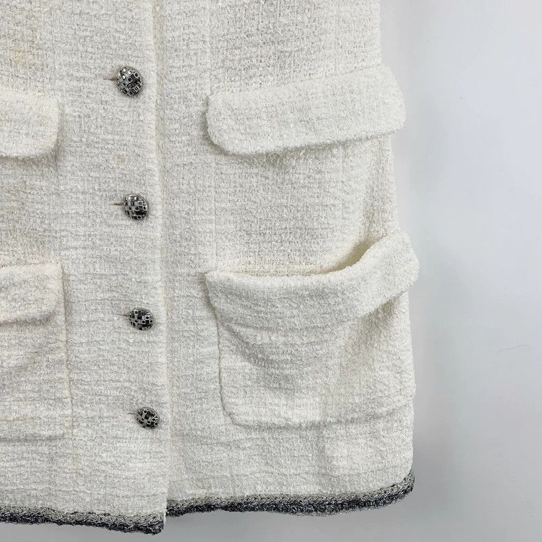 Chanel Chanel Rooftop series white silver thread braided dress Size XS / US 0-2 / IT 36-38 - 7 Thumbnail