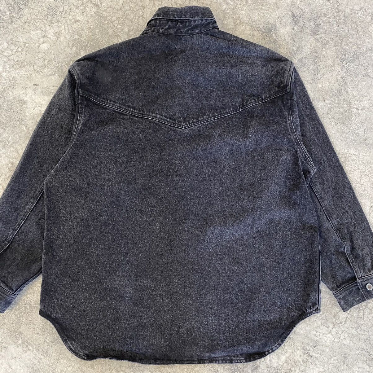 Levi's VTG 90’s Levis Silvertab Faded Black Thick Denim Shirt Size US M / EU 48-50 / 2 - 17 Thumbnail