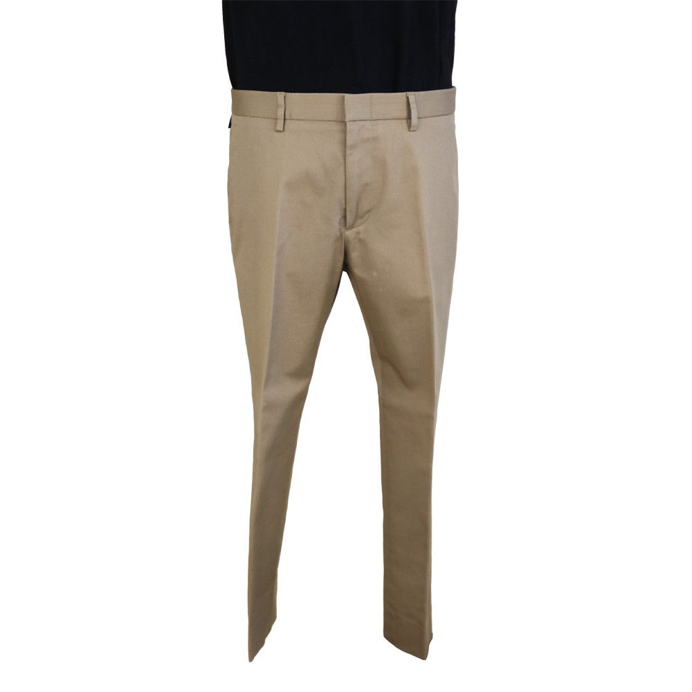Gucci Gucci Beige Cotton Trousers with Web & Bee Waistband Detail Size 50R - 4 Thumbnail