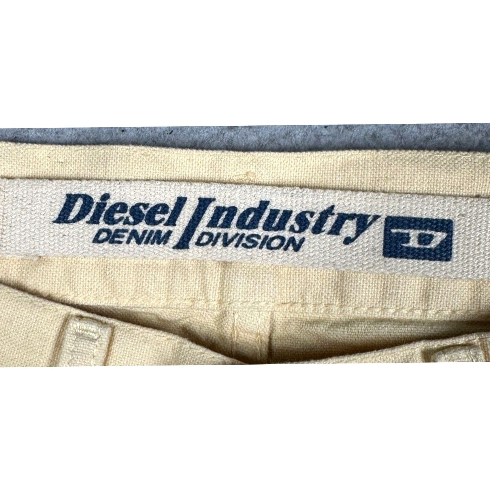 Diesel Diesel Keetar Jeans Mens 30 Straight 5-Pocket Button Fly Linen Blend Pale Yellow Cream Denim Italy Size US 30 / EU 46 - 4 Thumbnail