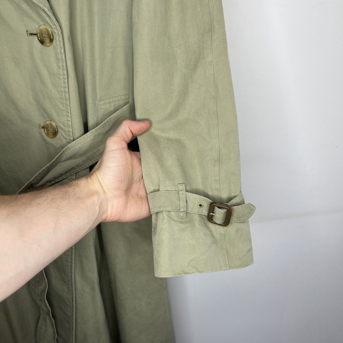 Burberry × Designer × Vintage Vintage Burberry Trench Coat 90s Nova Check Beige Belted Size US M / EU 48-50 / 2 - 7 Thumbnail
