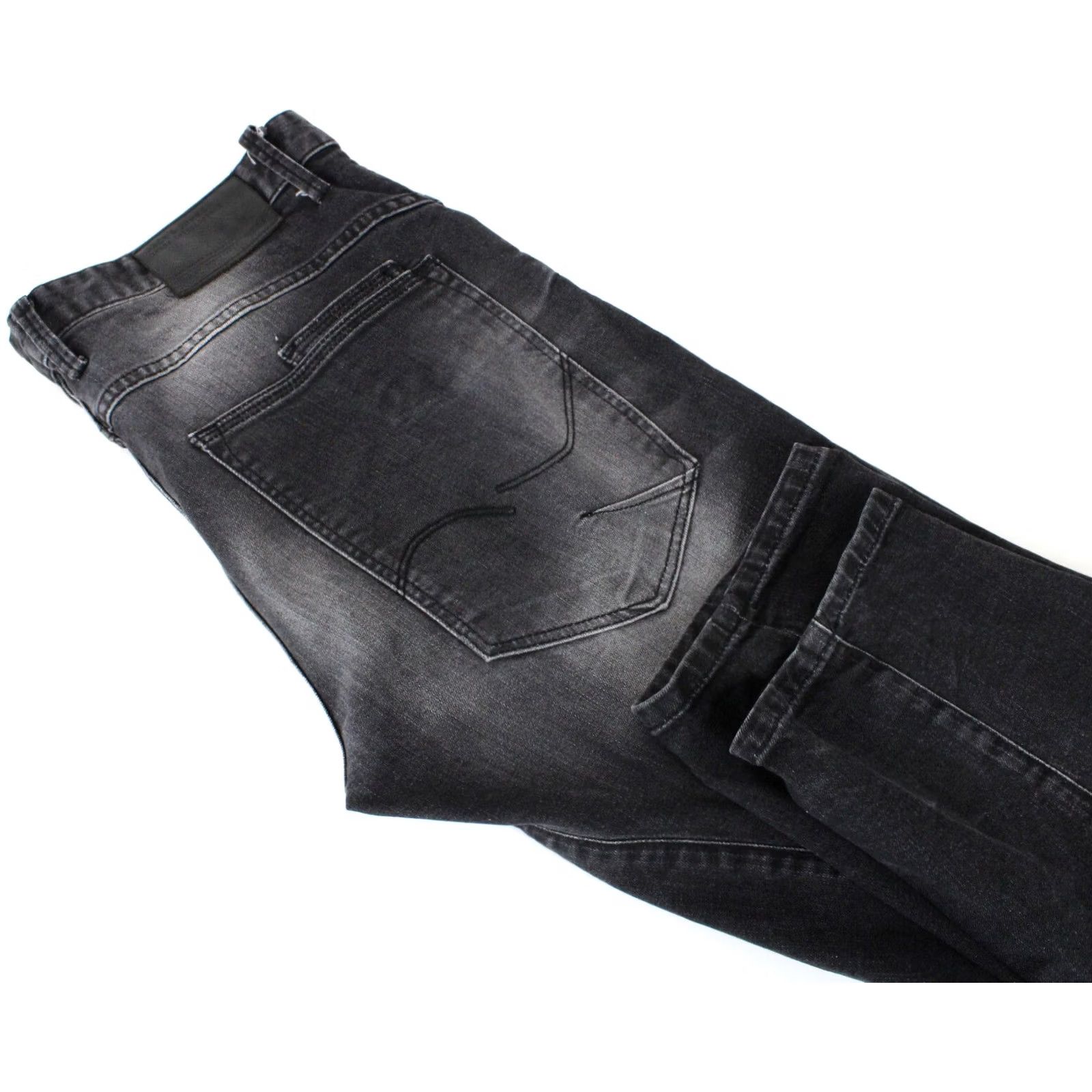Jack & Jones JACK & JONES Mike Comfort Fit Jeans Men's W33/L36 Black Whiskers Logo Button Fly Tapered Modern Fit Size US 33 - 5 Thumbnail