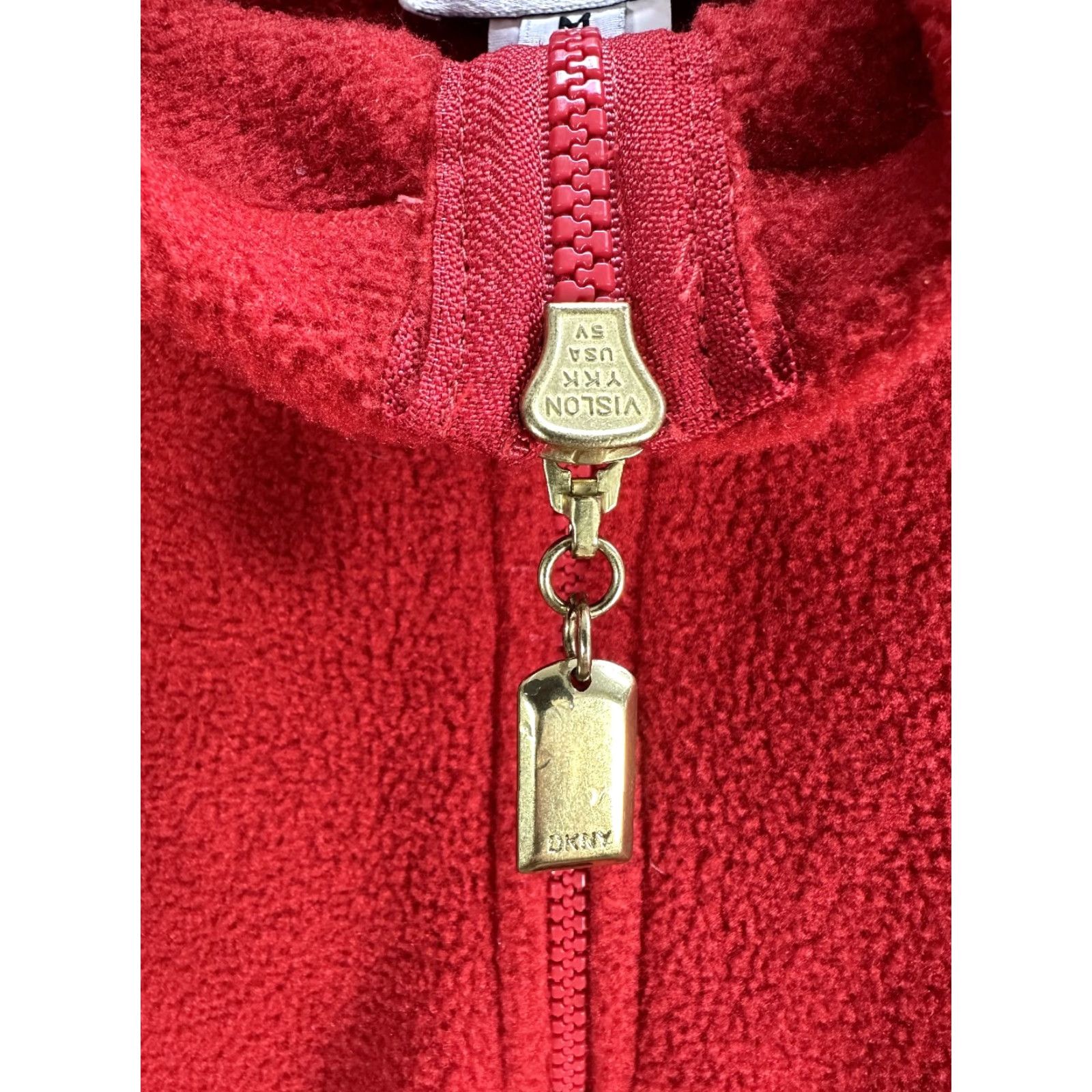 DKNY VINTAGE DKNY Red Fleece Sweatshirt Pullover Kangaroo Pocket Logo Sz M Womens 1/4 Zip Size M / US 6-8 / IT 42-44 - 5 Thumbnail