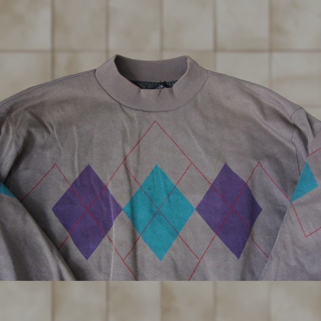 Vintage VINTAGE Gore Tex Sweater Mens Large Brown Blue XCR Argyle Golf Adult Etonic Size US L / EU 52-54 / 3 - 1 Thumbnail