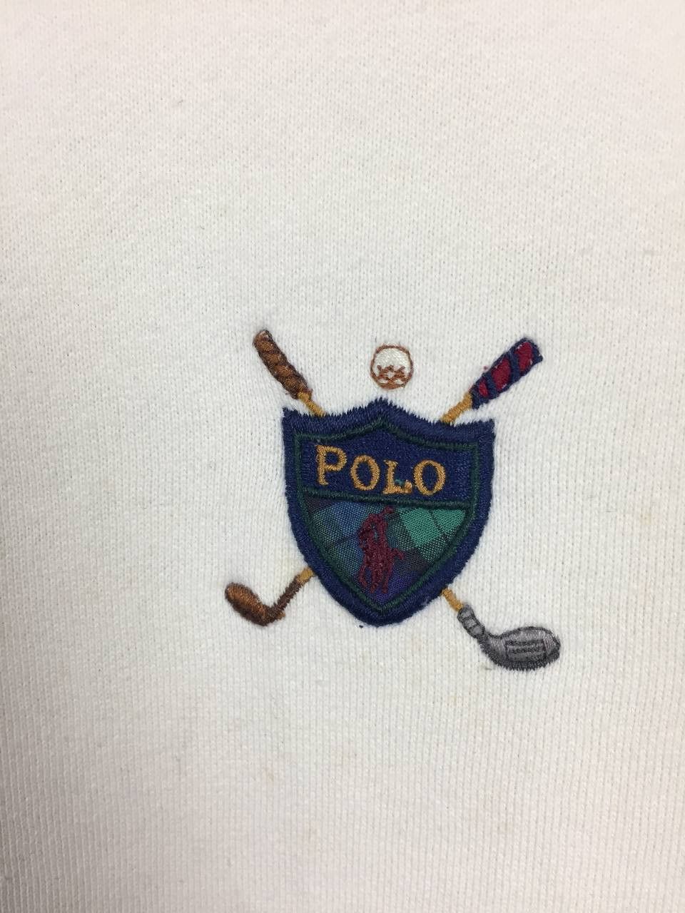 Ralph Lauren Vtg 90s Ralph Lauren Cream Golf Crest Logo Sweatshirt Size M Size US M / EU 48-50 / 2 - 6 Thumbnail