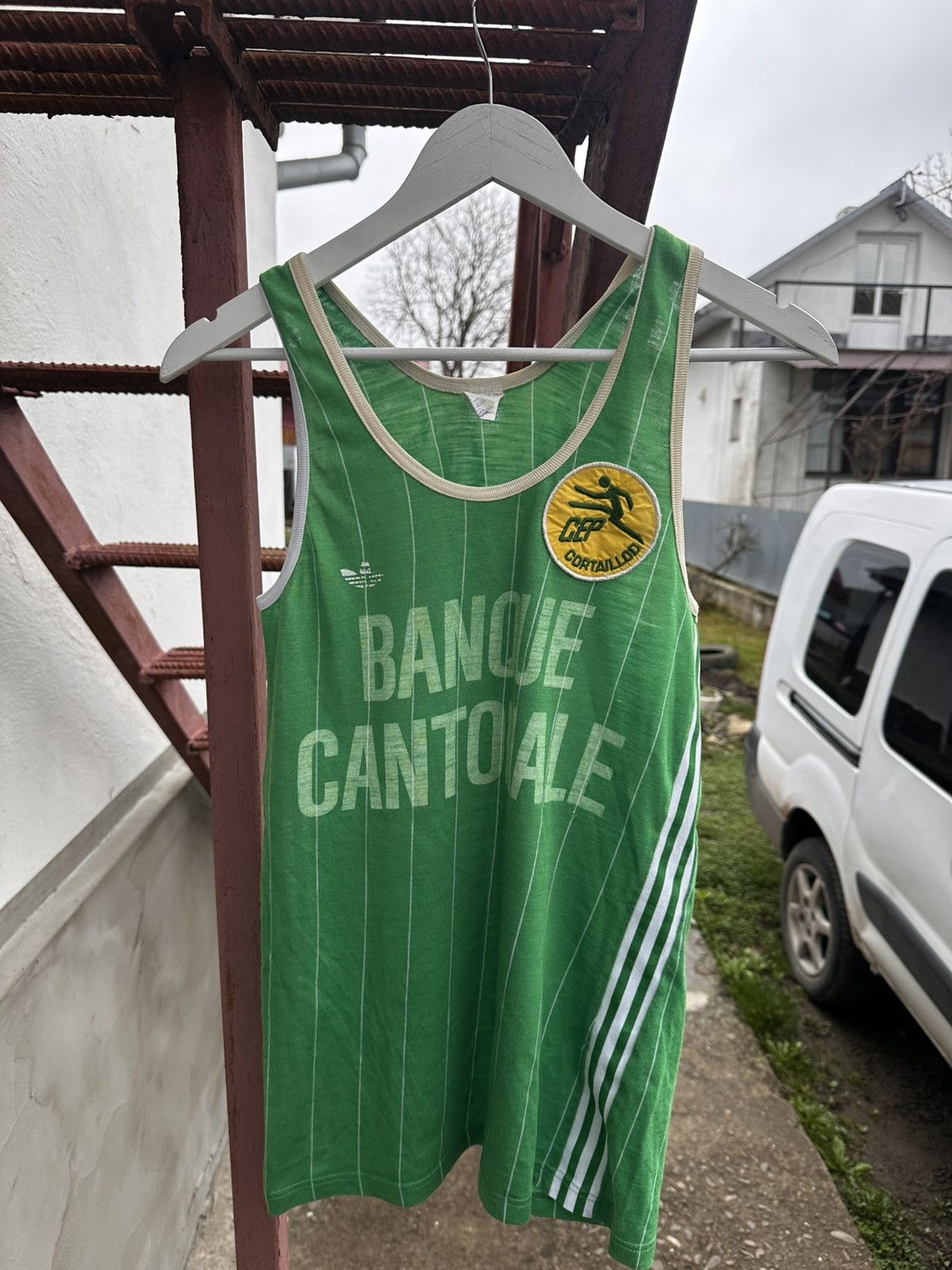 Adidas Vintage 80s Adidas Ventex "CEP Cortaillod" Running Singlet M Size US M / EU 48-50 / 2 - 1 Thumbnail