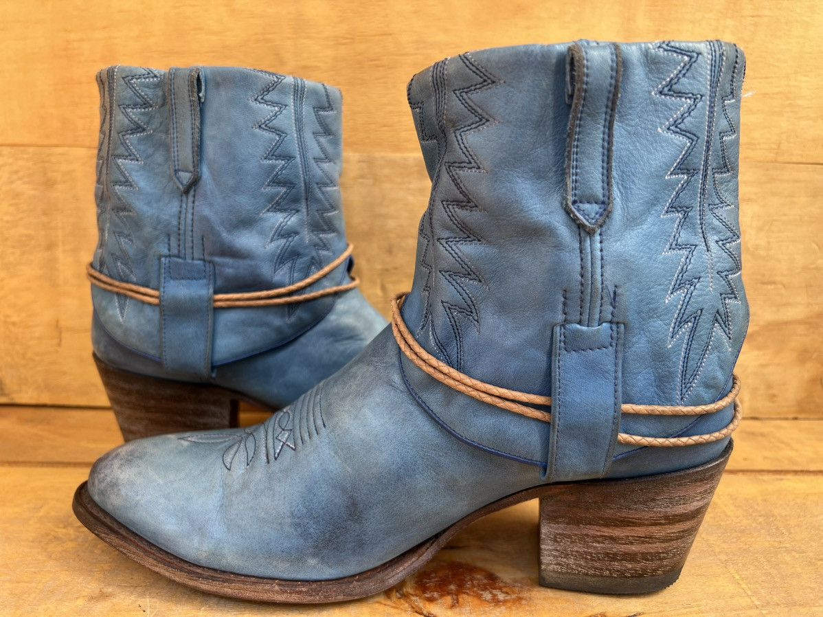 Sendra Sendra Western Biker Blue Leather Boots Size US 11 / IT 41 - 7 Thumbnail