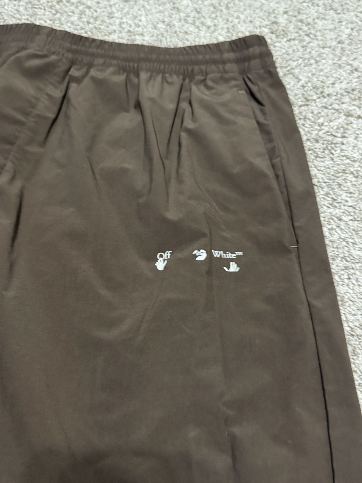 Off-White Off-White Logo Casual Joggers Brown Size US 32 / EU 48 - 3 Thumbnail