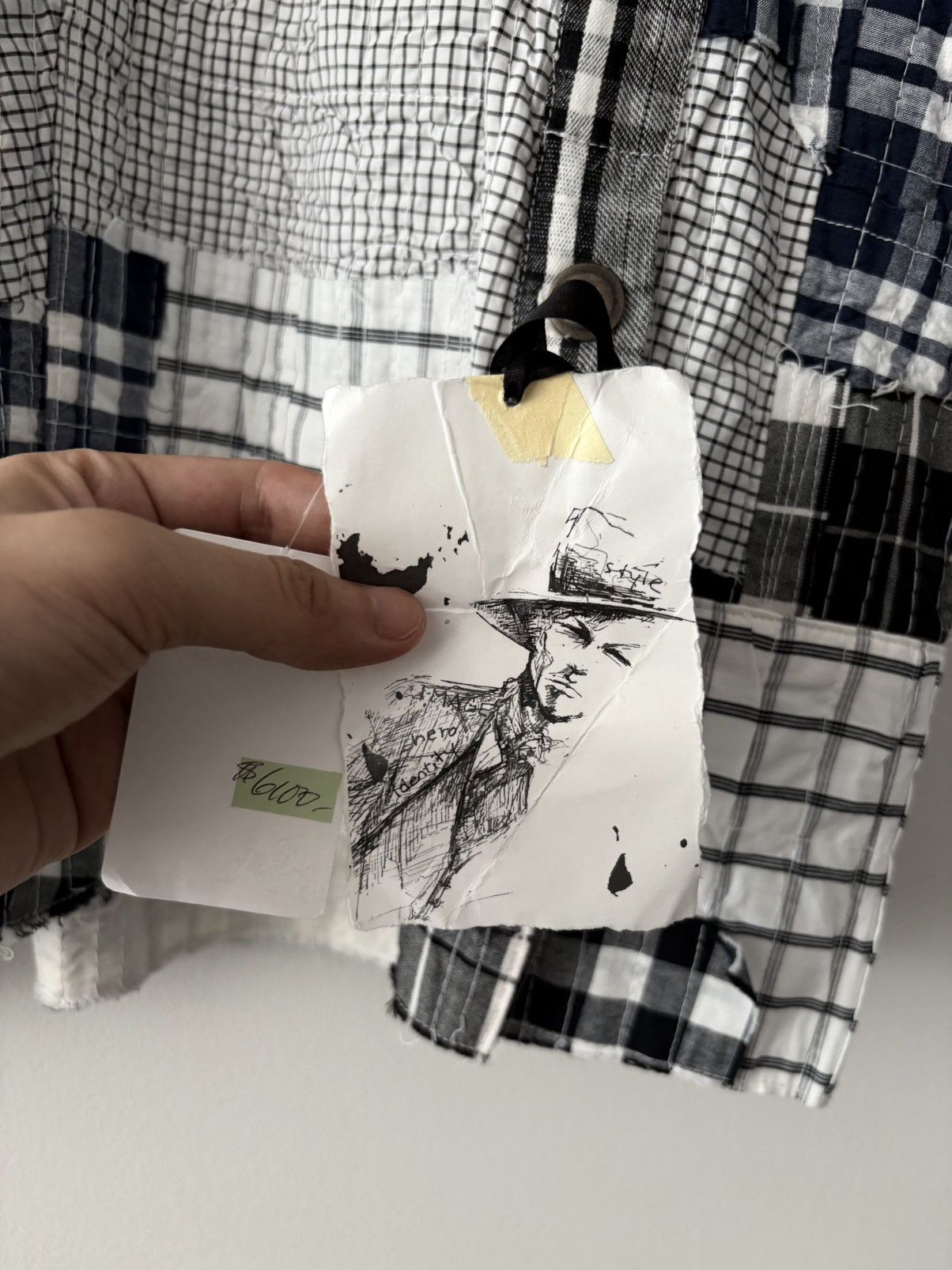 Greg Lauren Greg Lauren Black and White Stitchwork Boxy Shirt Jacket Size US L / EU 52-54 / 3 - 5 Thumbnail
