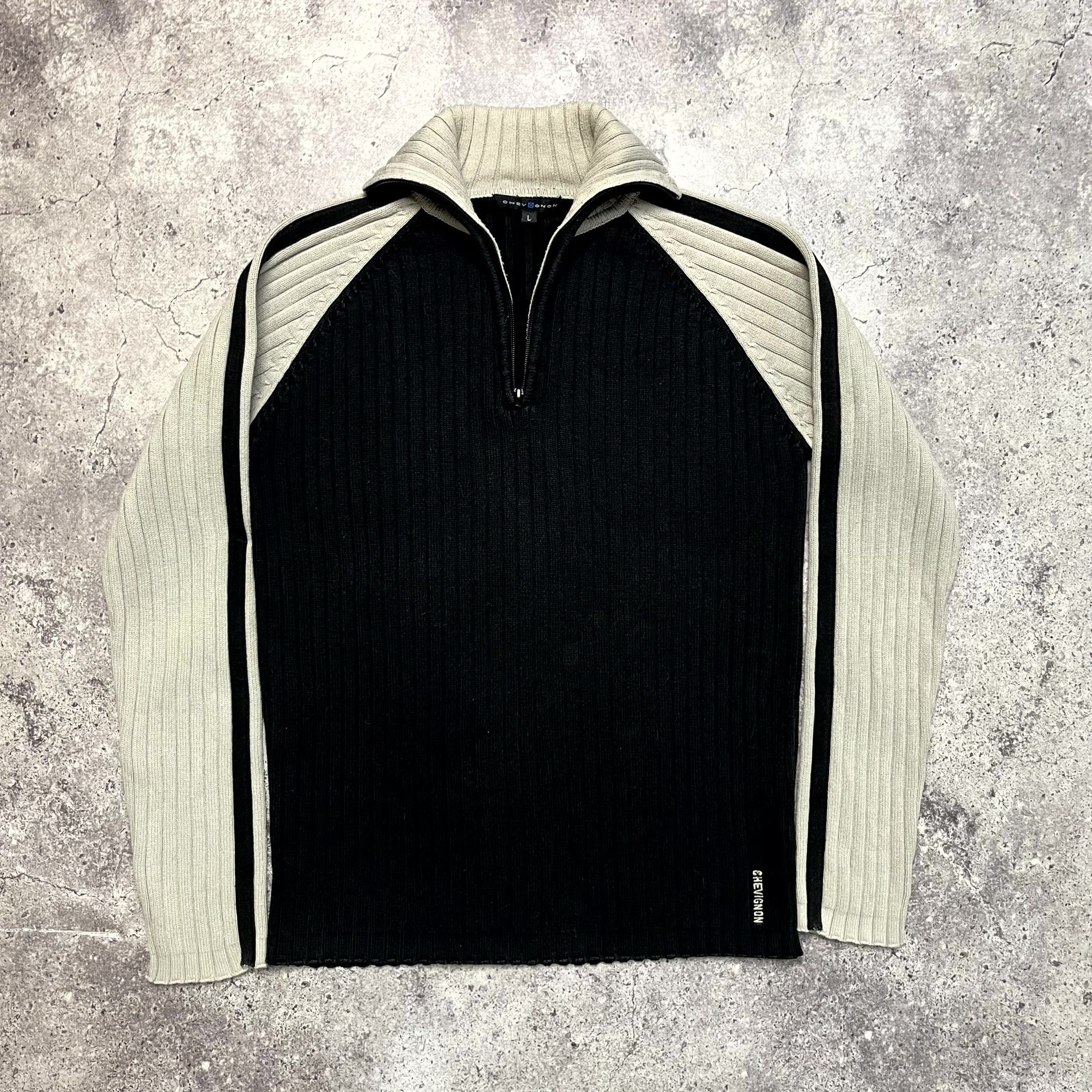 Chevignon Vintage Chevignon Black 1/3 Cotton Pullover Sweater Size L Size US L / EU 52-54 / 3 - 5 Thumbnail
