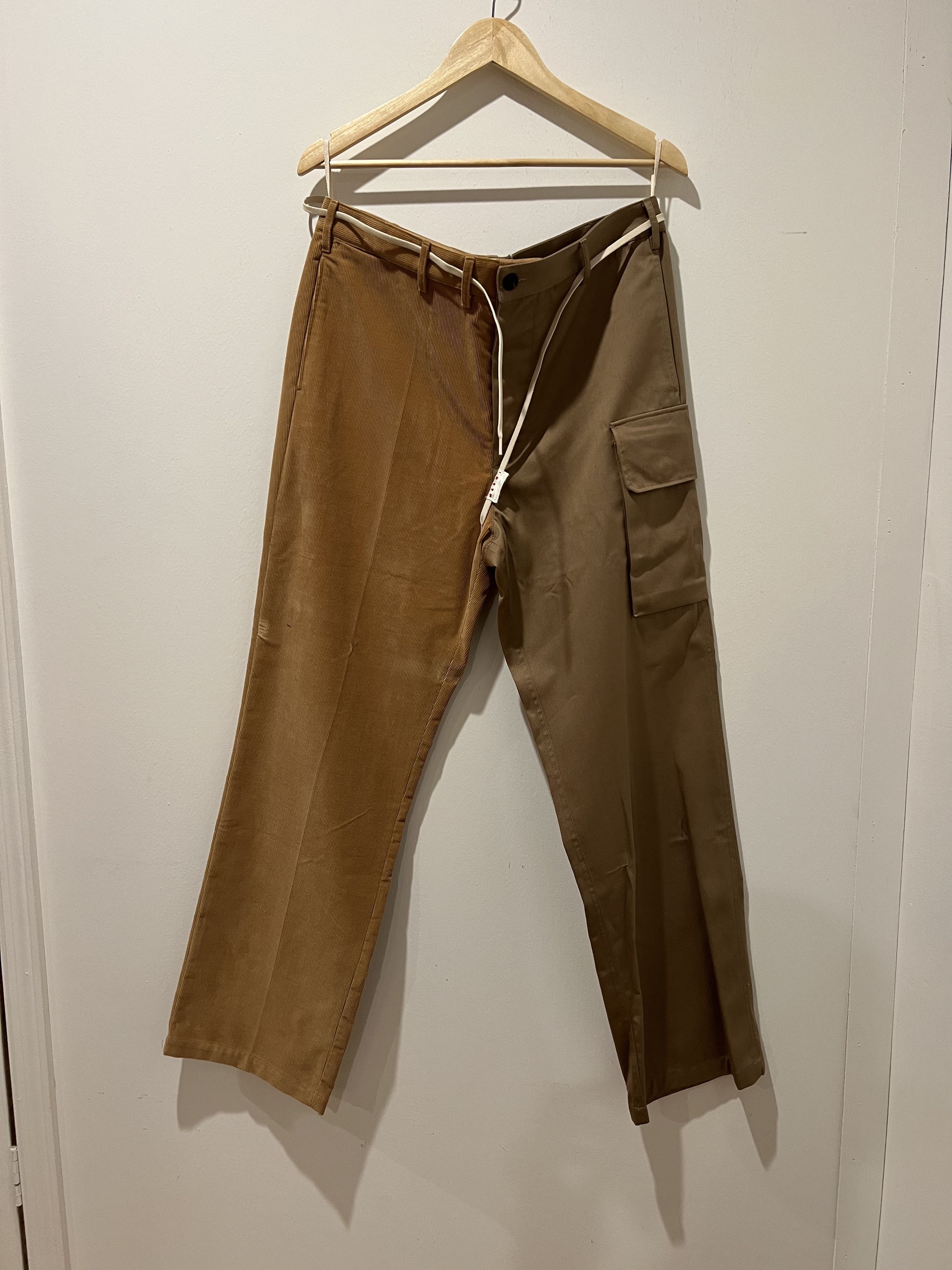 Marni Marni Two-Tone Panel Pants – Brown/Tan, Size 50 – Brand New Size US 34 / EU 50 - 3 Thumbnail