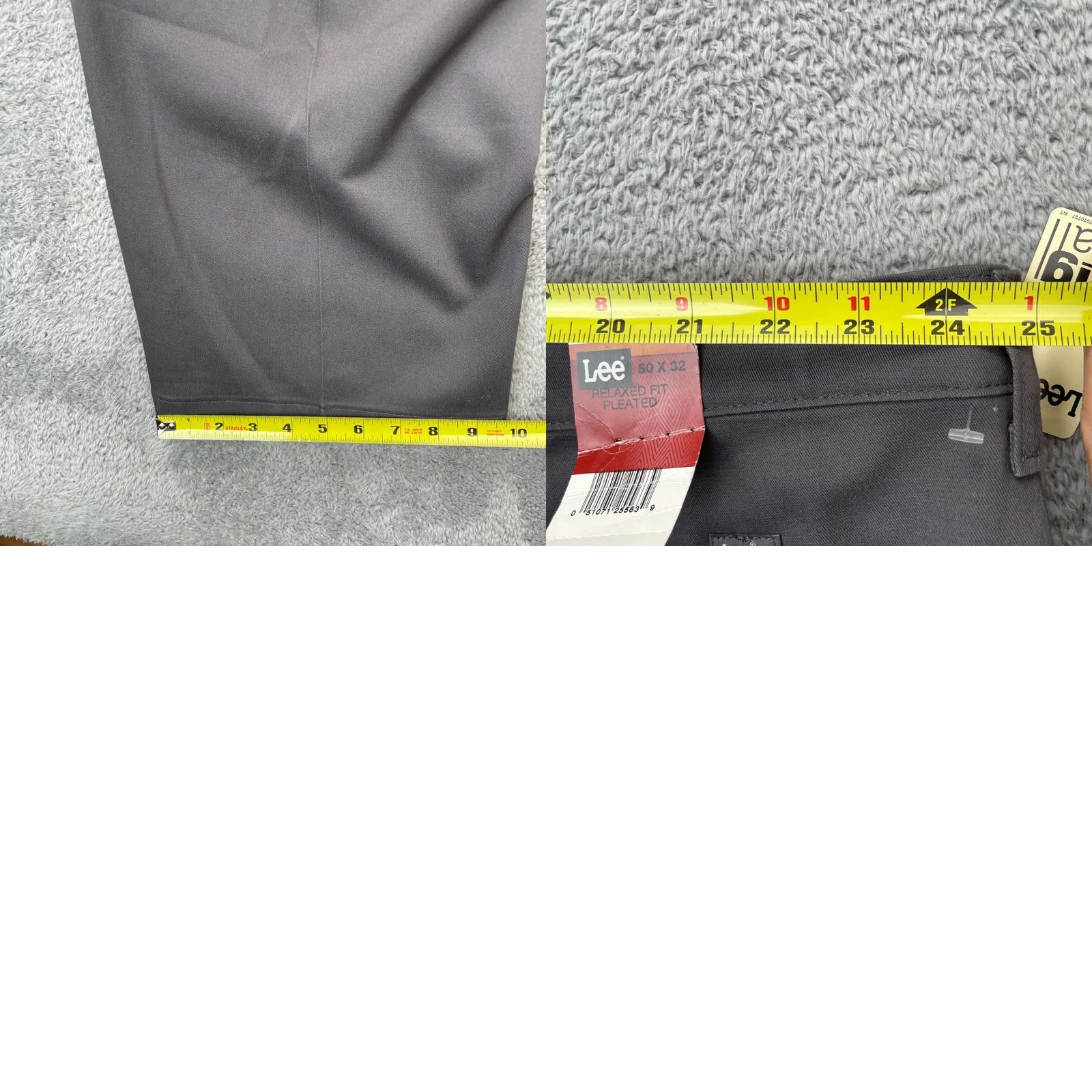 Lee Lee Pants Mens 50x32 Gray Chino Relaxed Fit Wrinkle Resistant Pleated Shirt? (Note: Original is pants, not shirt) Size US 34 / EU 50 - 9 Thumbnail