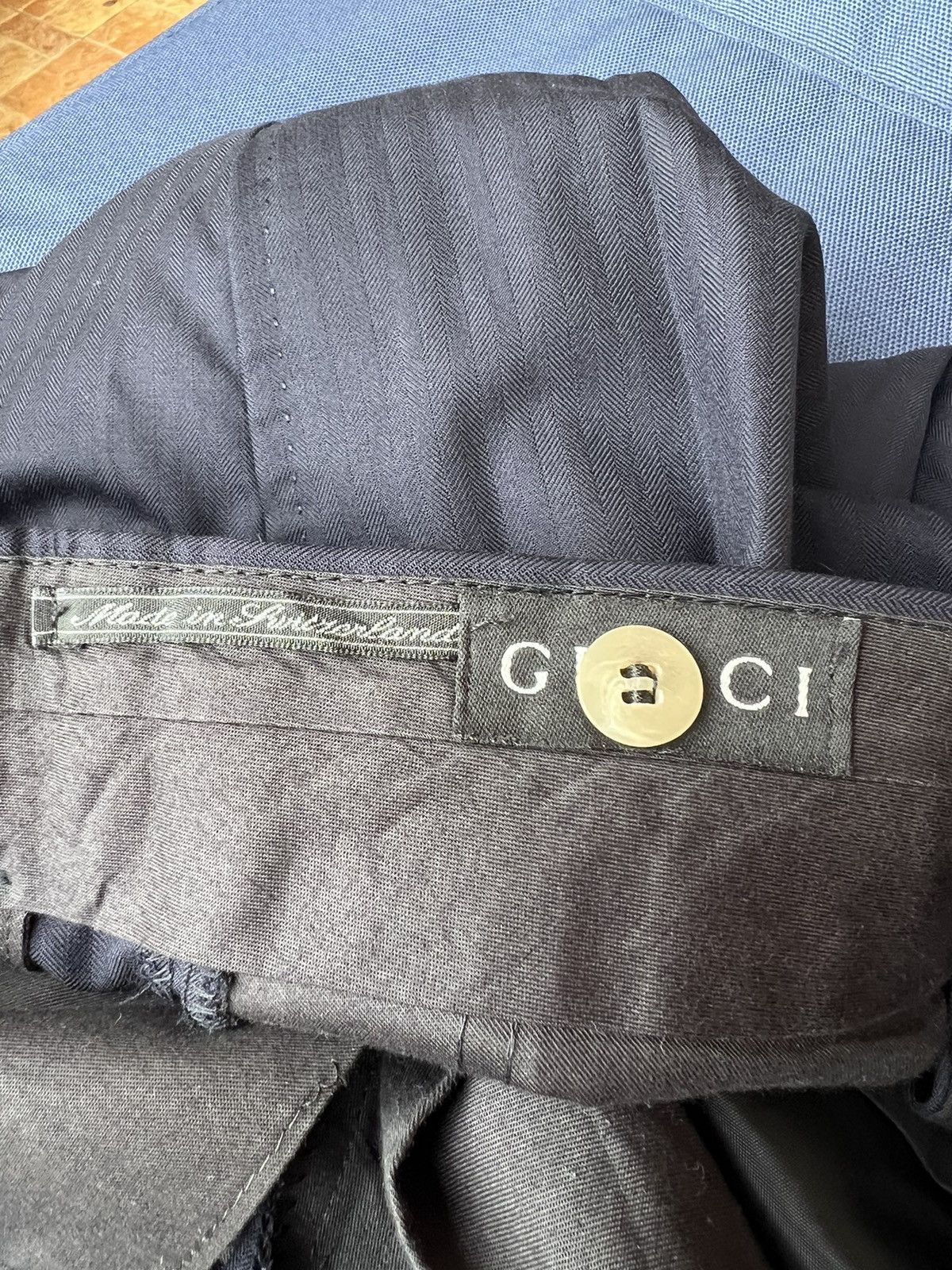 Gucci Vintage 90s Gucci Herringbone Striped Trouser Pant Size US 35 - 20 Thumbnail