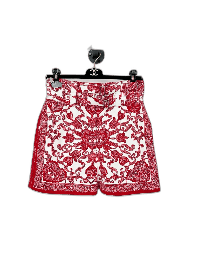 Dior Red Printed Shorts Size 38-2506