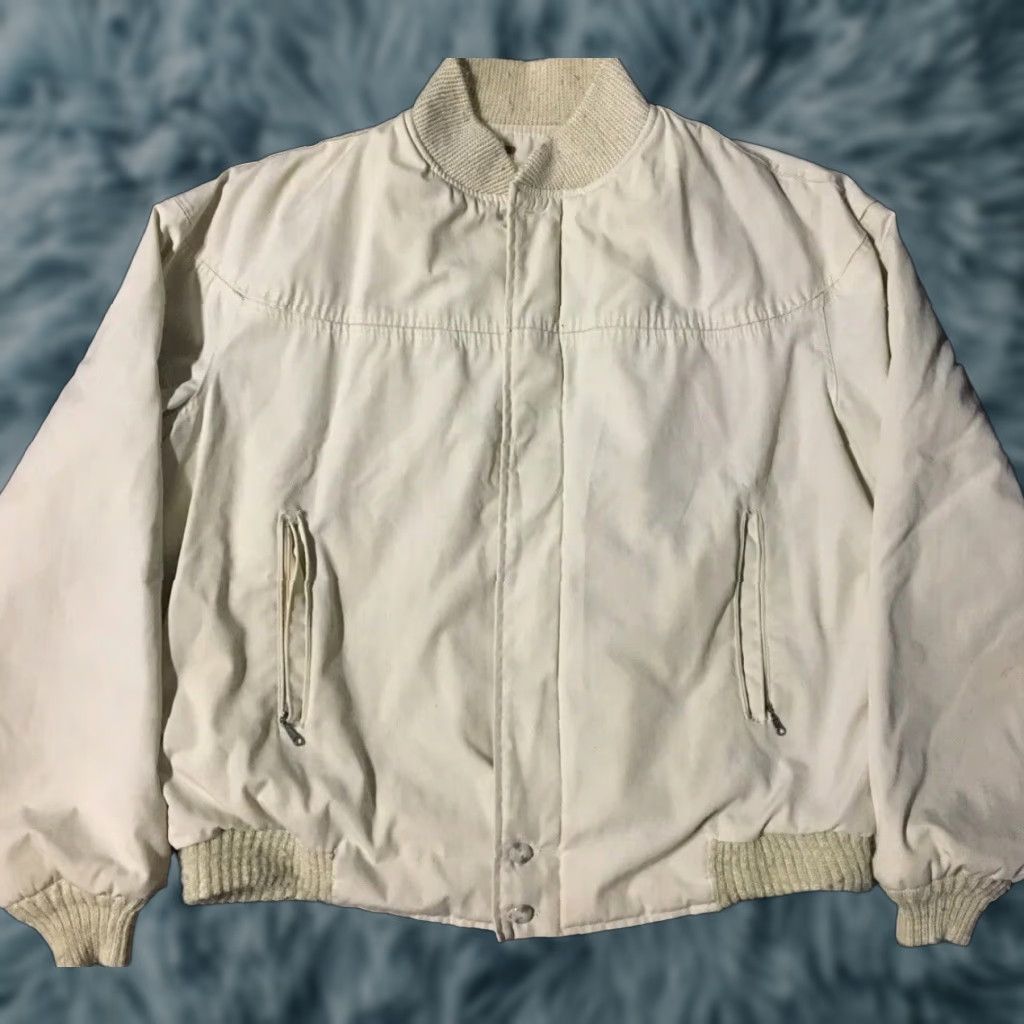 Vintage Vtg 70s Faded Distress Derby Boxy Fit Quilt Lined Bomber Jacket USA Talon Zipper Beige/Tan 42 Men Grunge/ Motorcycle Size US XS / EU 42 / 0 - 1 Thumbnail