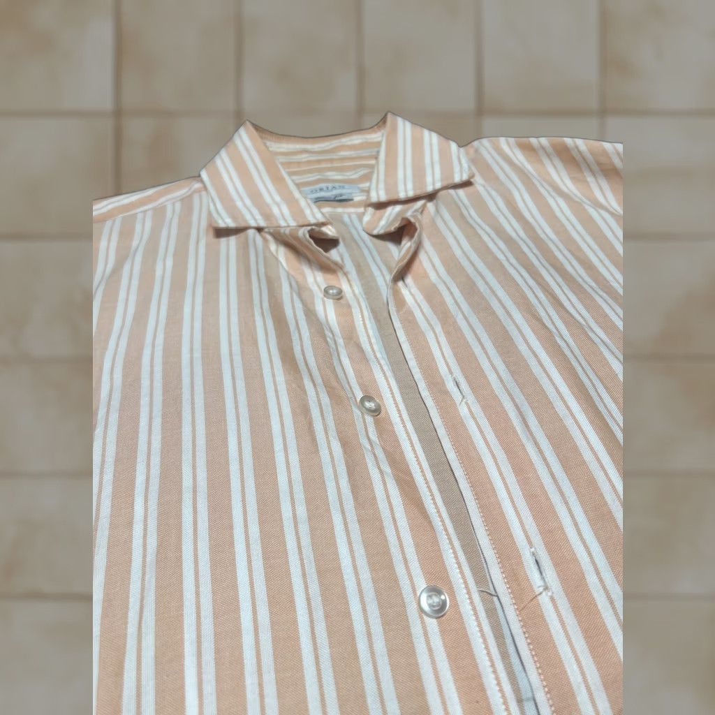 Vintage Orian Shirtmakers Mens Large Button-Down L/S Casual Striped Slim Fit Shirt Size US L / EU 52-54 / 3 - 1 Thumbnail