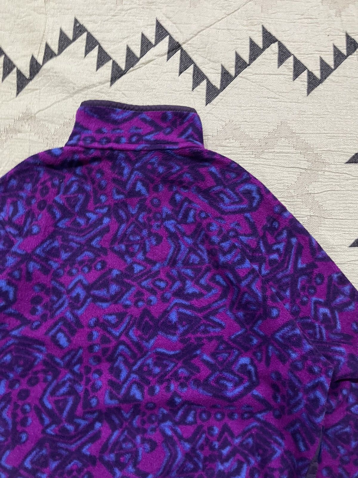 L.L. Bean 70s-80s L.L BEAN AZTEC PATTERN HALF BUTTON FLEECE Size US M / EU 48-50 / 2 - 16 Thumbnail