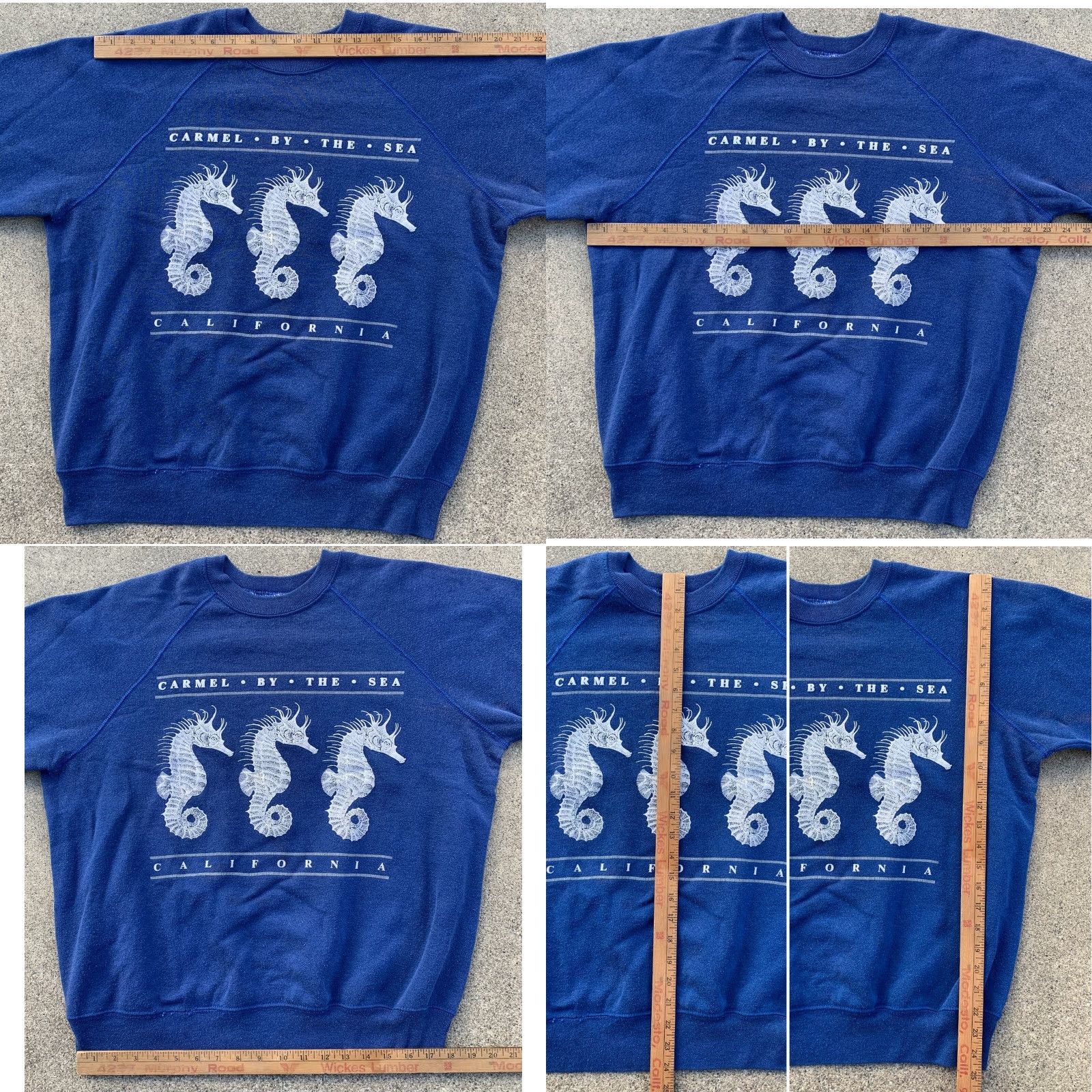 Vintage VINTAGE Bassett-Walker seahorse graphics Raglan Sweatshirt XL Men Blue Graphic Print Raglan Seahorse California Pacific Coast Seaside 90s? Size US XL / EU 56 / 4 - 11 Thumbnail