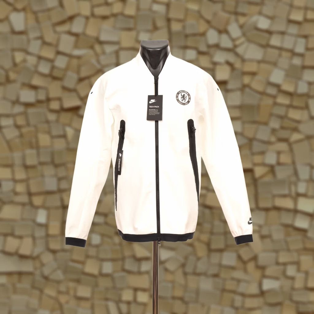 Nike DDP Nike Woven Track Sportswear Tech Pack Jacket Chelsea FC 928561-121 Size S White Mens Jacket Size US S / EU 44-46 / 1 - 1 Thumbnail