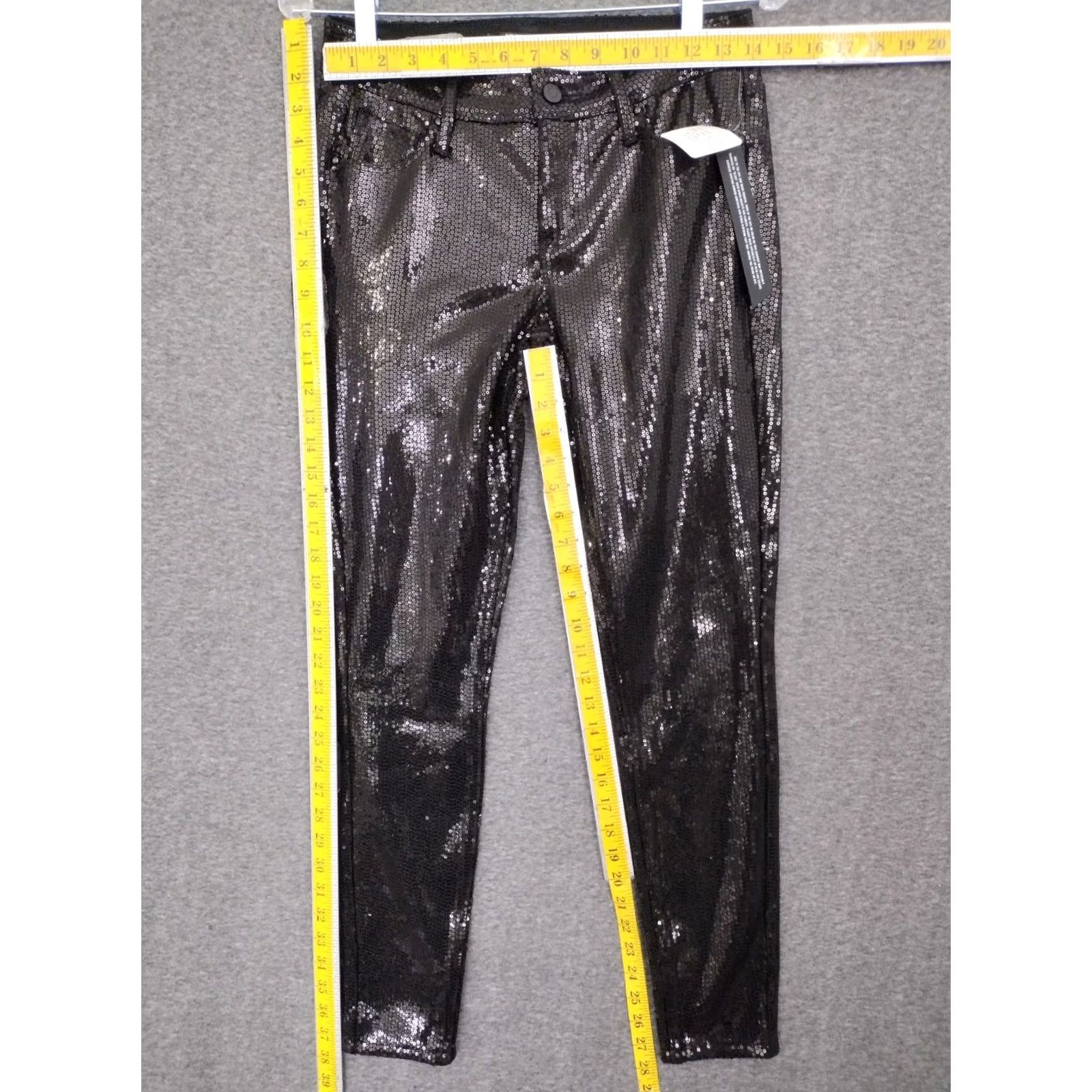 Vintage Nevermind Paper Fox Women's Sequin Black Pants Main Selling Point Pants 26 Black Sequin 5-pocket Mid Rise 28 in Inseam 28 Womens Regular XS-XL? Size 26" / US 2 / IT 38 - 4 Thumbnail