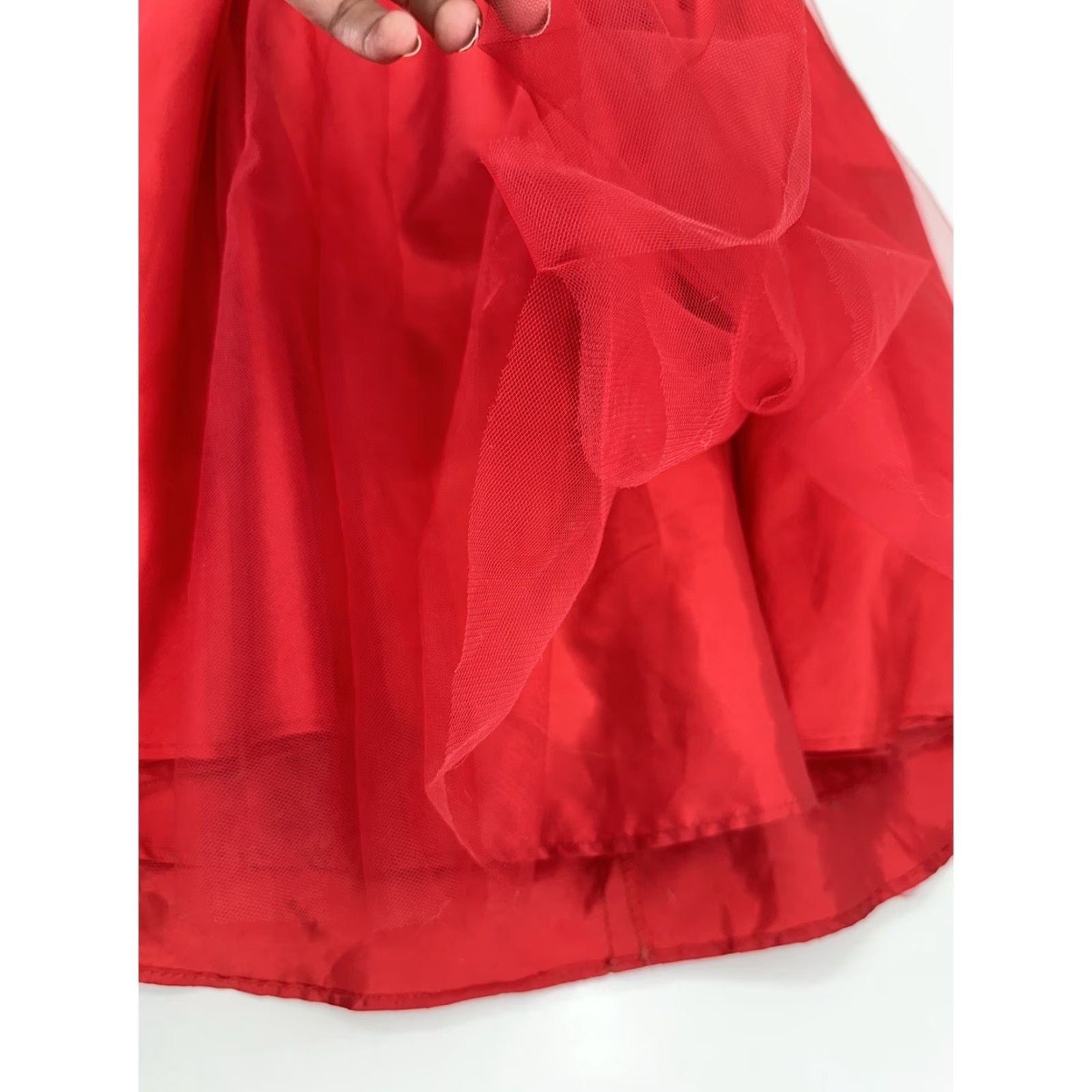 Vintage VINTAGE? (No) Steppin Out Red Strapless Mini Dress Belted Ruffled Cocktail 8 Womens Dress Summer Fall Spring Party/Formal Size M / US 6-8 / IT 42-44 - 3 Thumbnail