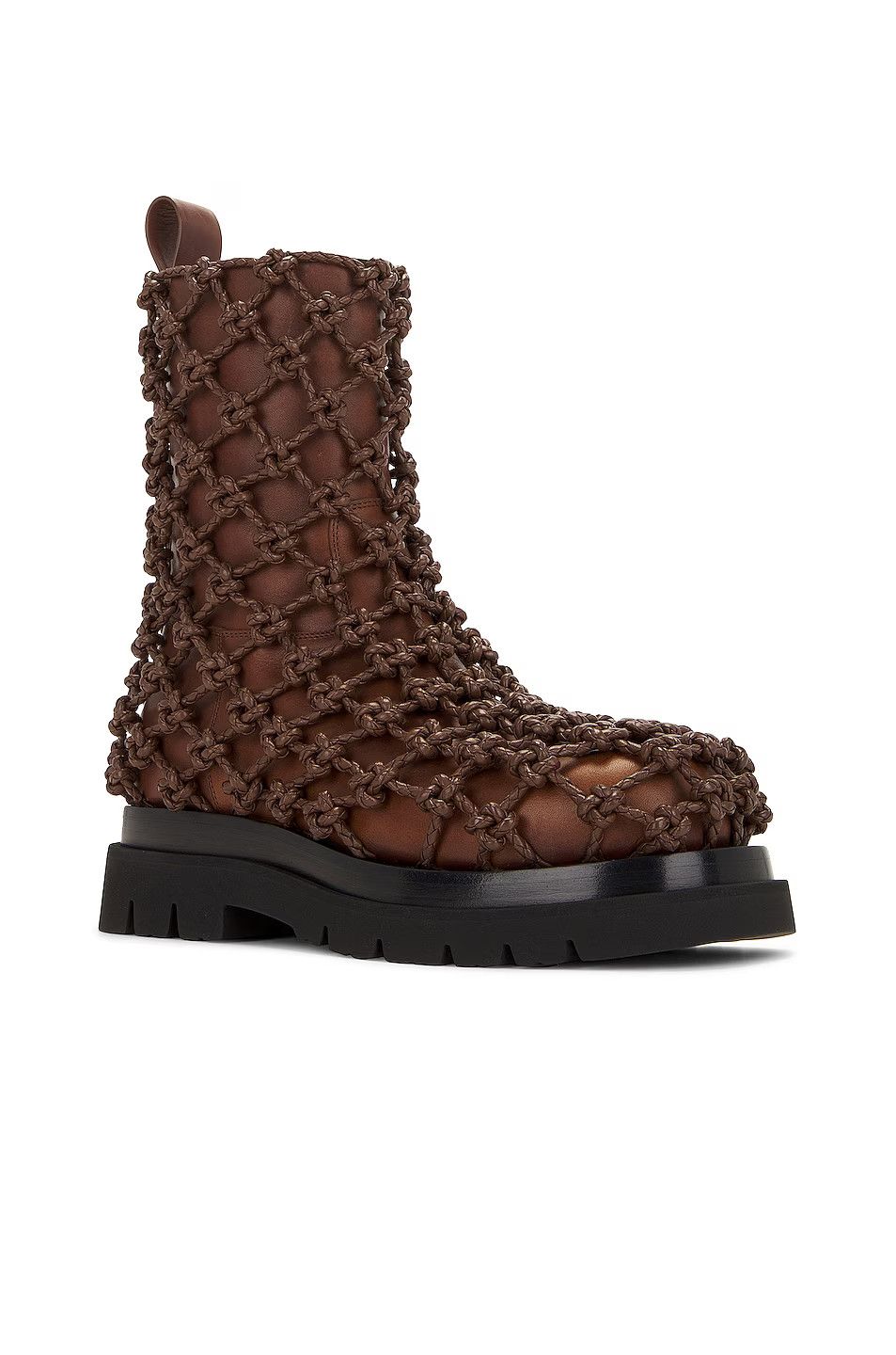 Bottega Veneta Knot Web Lug Boot in Dark Chestnut Size US 9 / EU 42 - 2 Thumbnail