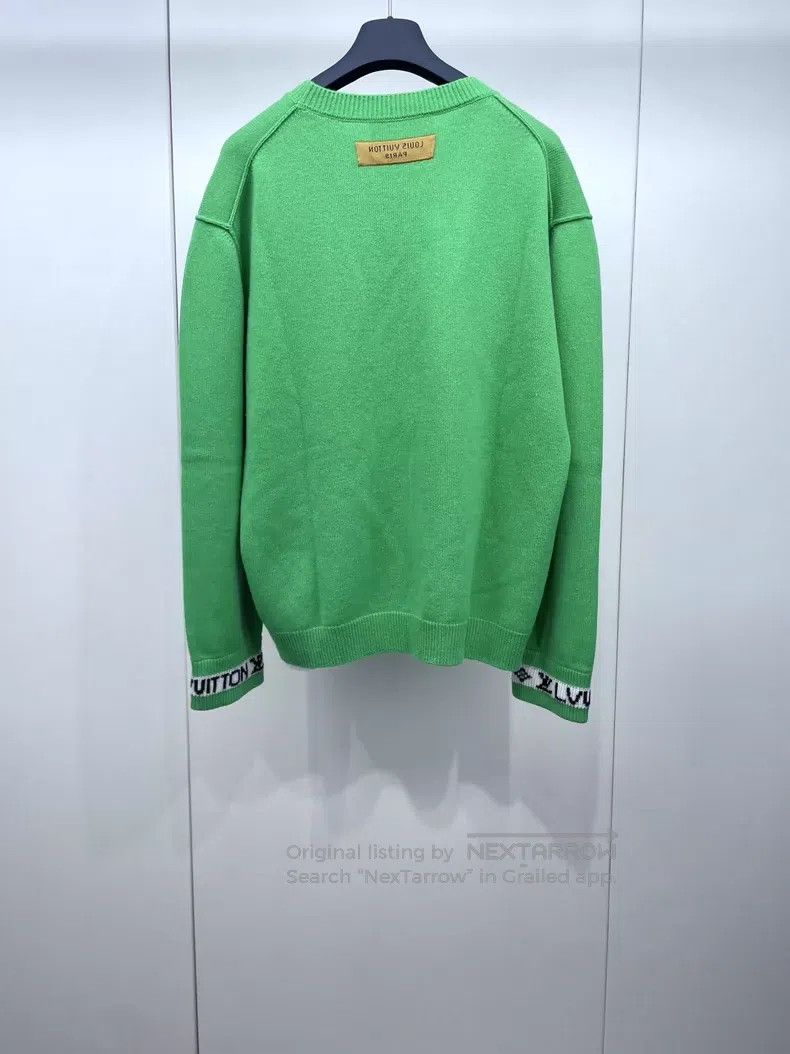 Louis Vuitton Louis Vuitton 23 Green Letter Cuff Knitted Cashmere Sweate Size US L / EU 52-54 / 3 - 2 Thumbnail