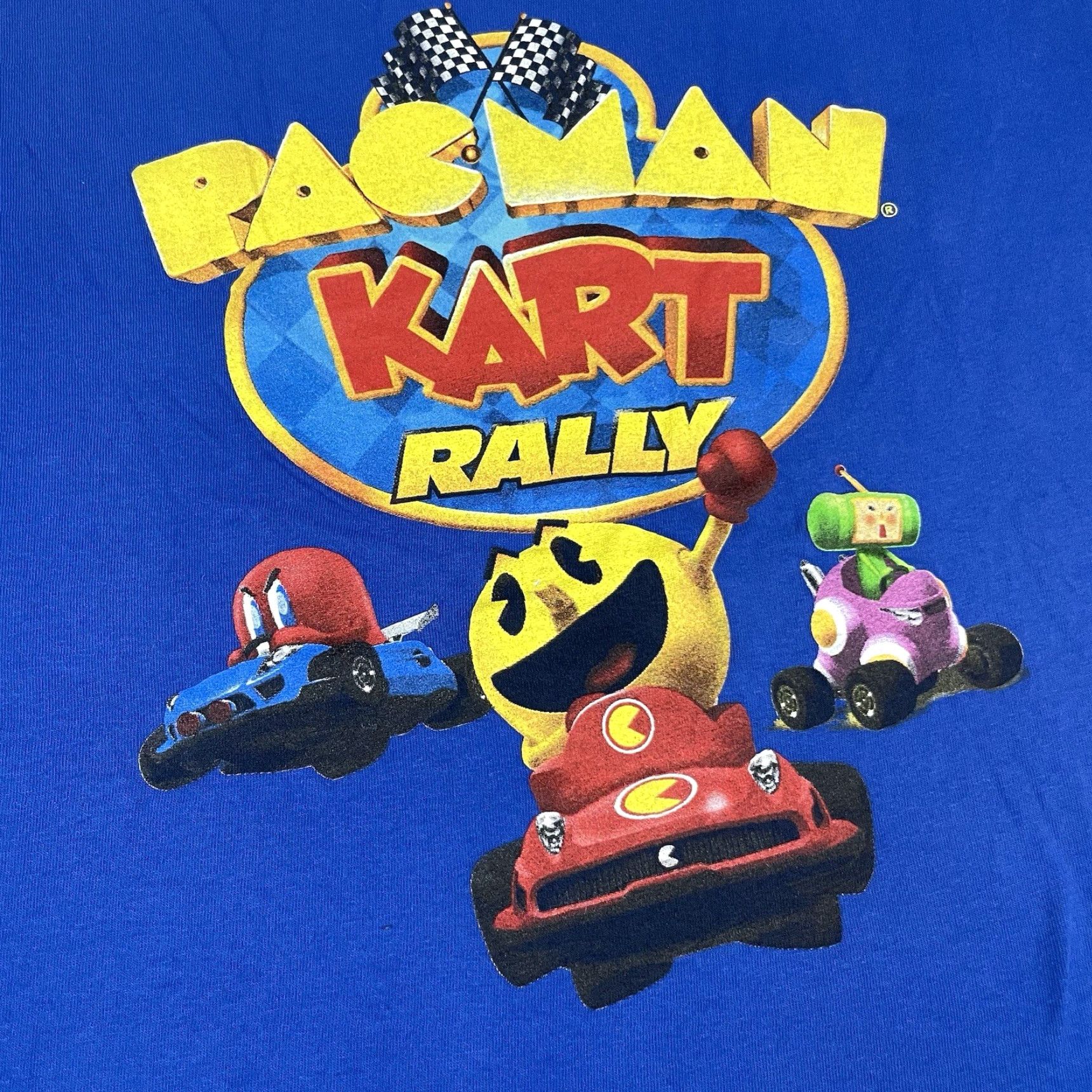 Vintage VINTAGE Pac Man T-Shirt Mens M Blue 90s Cartoon Video Game Funny Sports Pac Man Kart Rally TV Promo Rare M Size US M / EU 48-50 / 2 - 3 Thumbnail