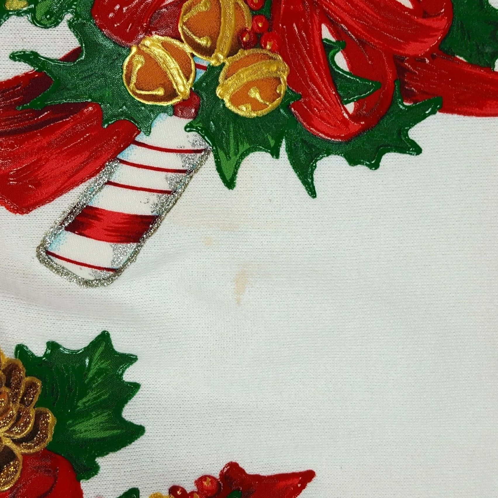 Hanes VINTAGE Hanes Sweatshirt Christmas Candy Cane Women's L Raglan Crewneck 90s Holiday White Knit Cotton Blend All Seasons Graphic Print Size L / US 10 / IT 46 - 6 Thumbnail