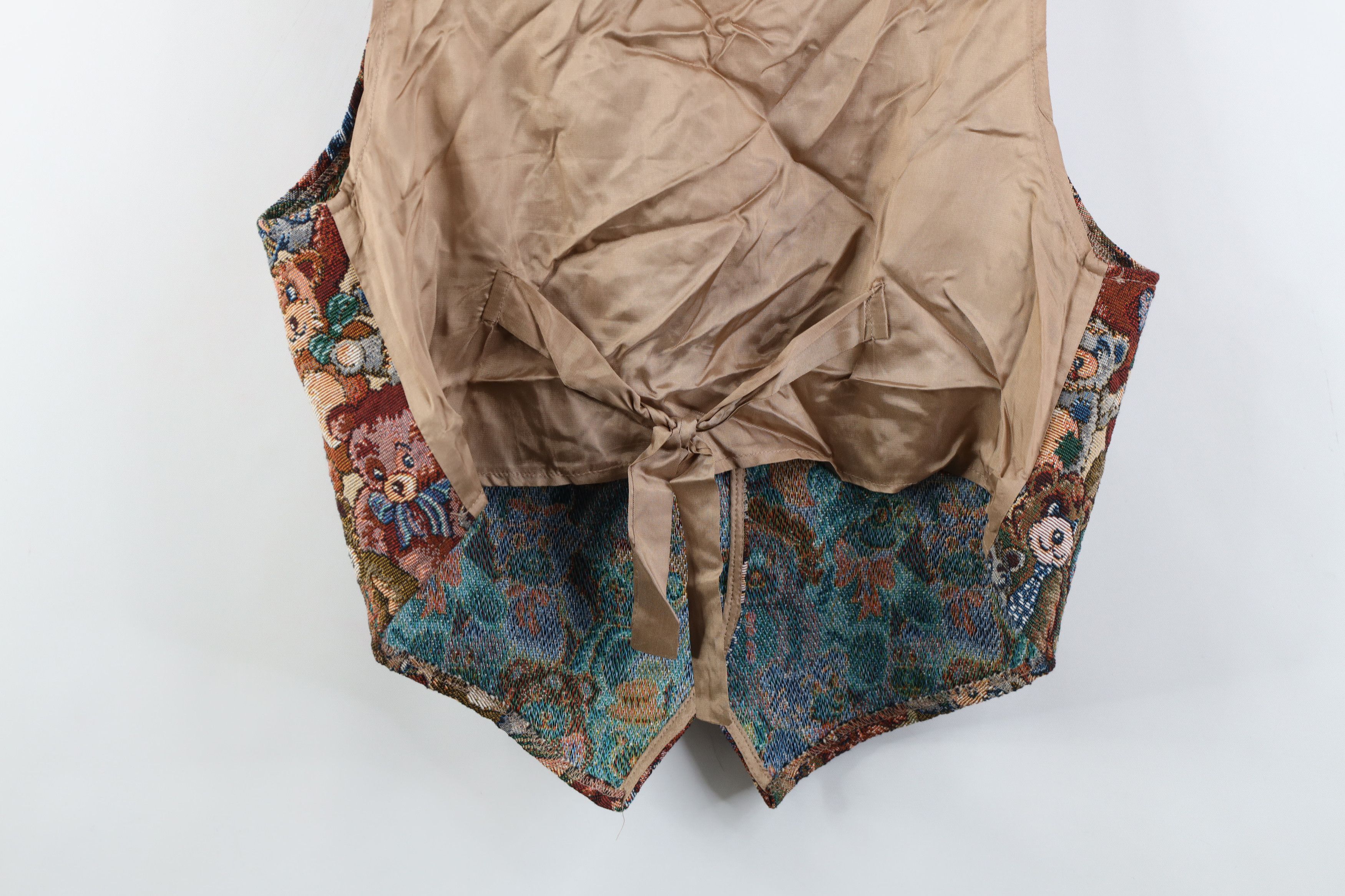 Vintage Vintage 90s Streetwear Teddy Bear Tie Back Vest Jacket USA Size L / US 10 / IT 46 - 13 Thumbnail