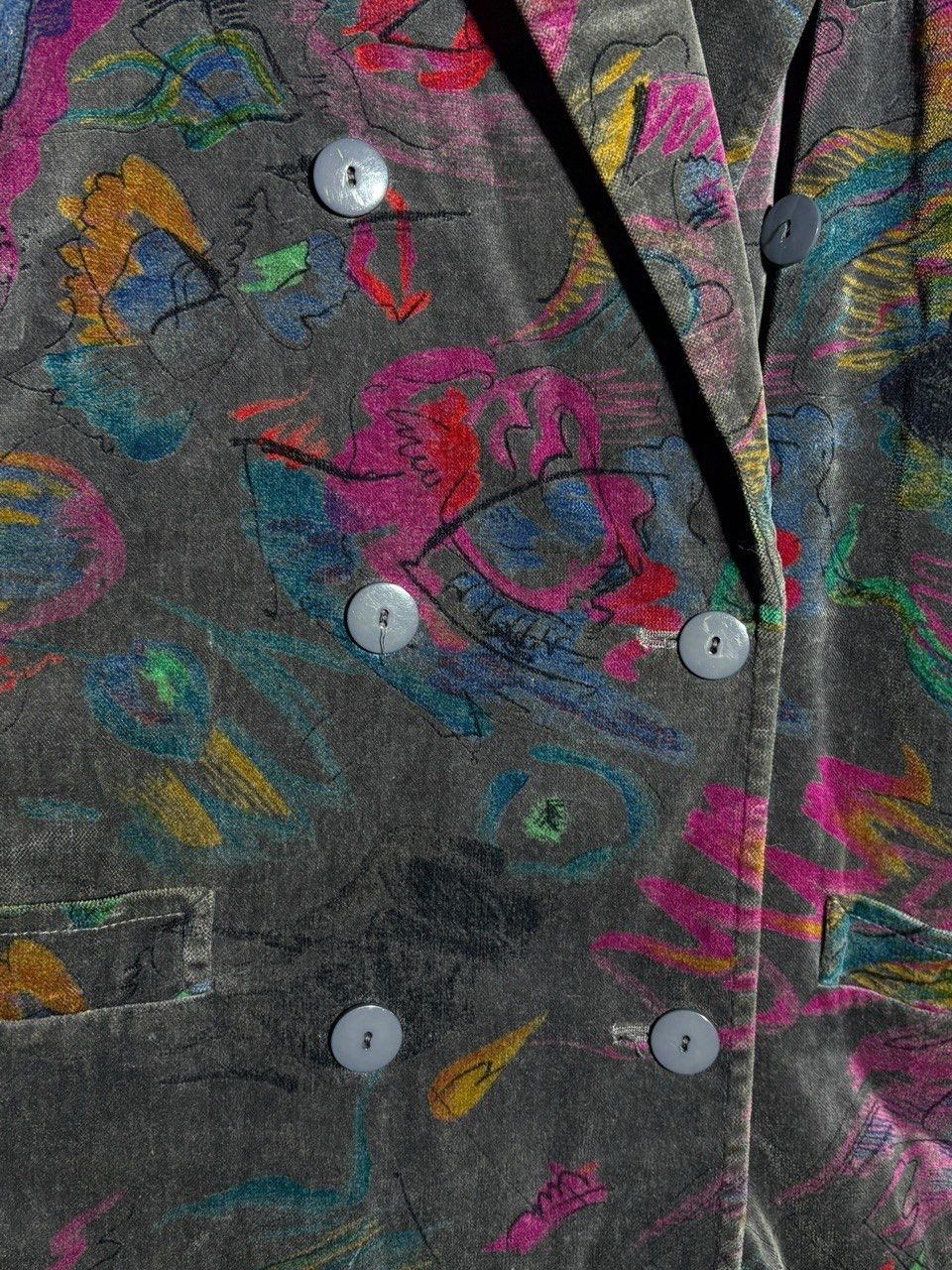 Escada Escada By Margaretha Ley 2-Breasted Abstract AOP Velour Coat Size M / US 6-8 / IT 42-44 - 5 Thumbnail