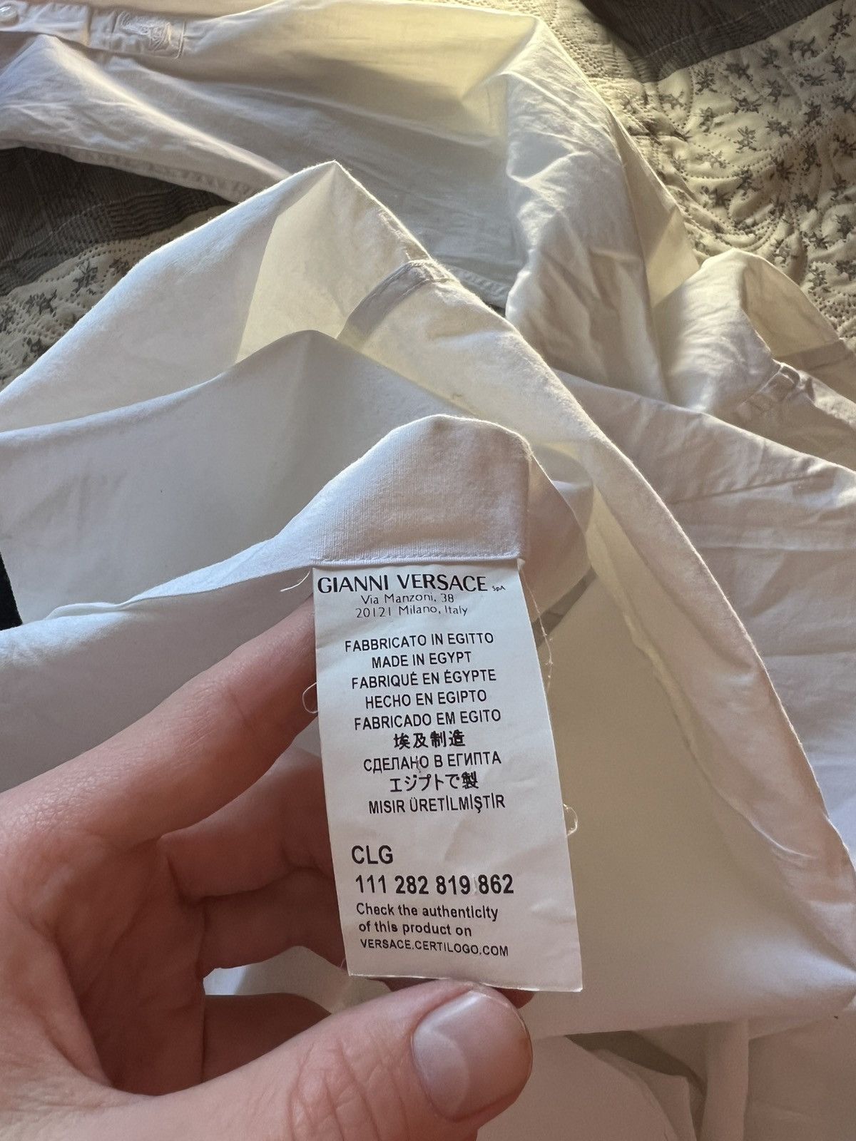 Versace × Versace Jeans Couture “Versace Collection White Button-Up Shirt Men’s L Authentic Size US L / EU 52-54 / 3 - 7 Thumbnail