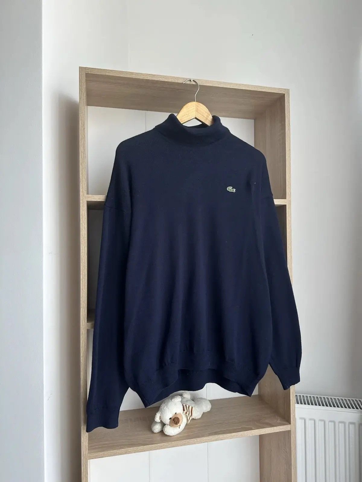 Lacoste Vintage Lacoste Sweater Turtleneck Blue Big Logo Size US M / EU 48-50 / 2 - 2 Thumbnail
