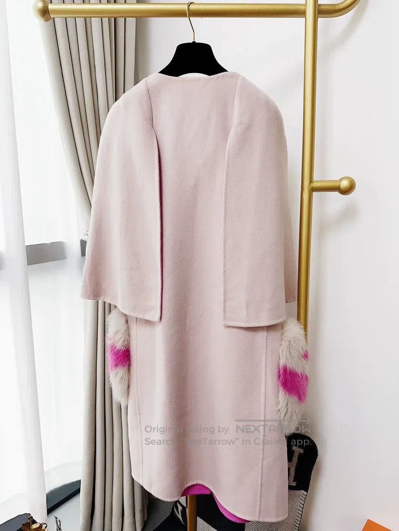 Fendi Fendi Pink Fur Coat with Fox Fur Pockets Size XXS / US 00 / IT 34 - 3 Thumbnail