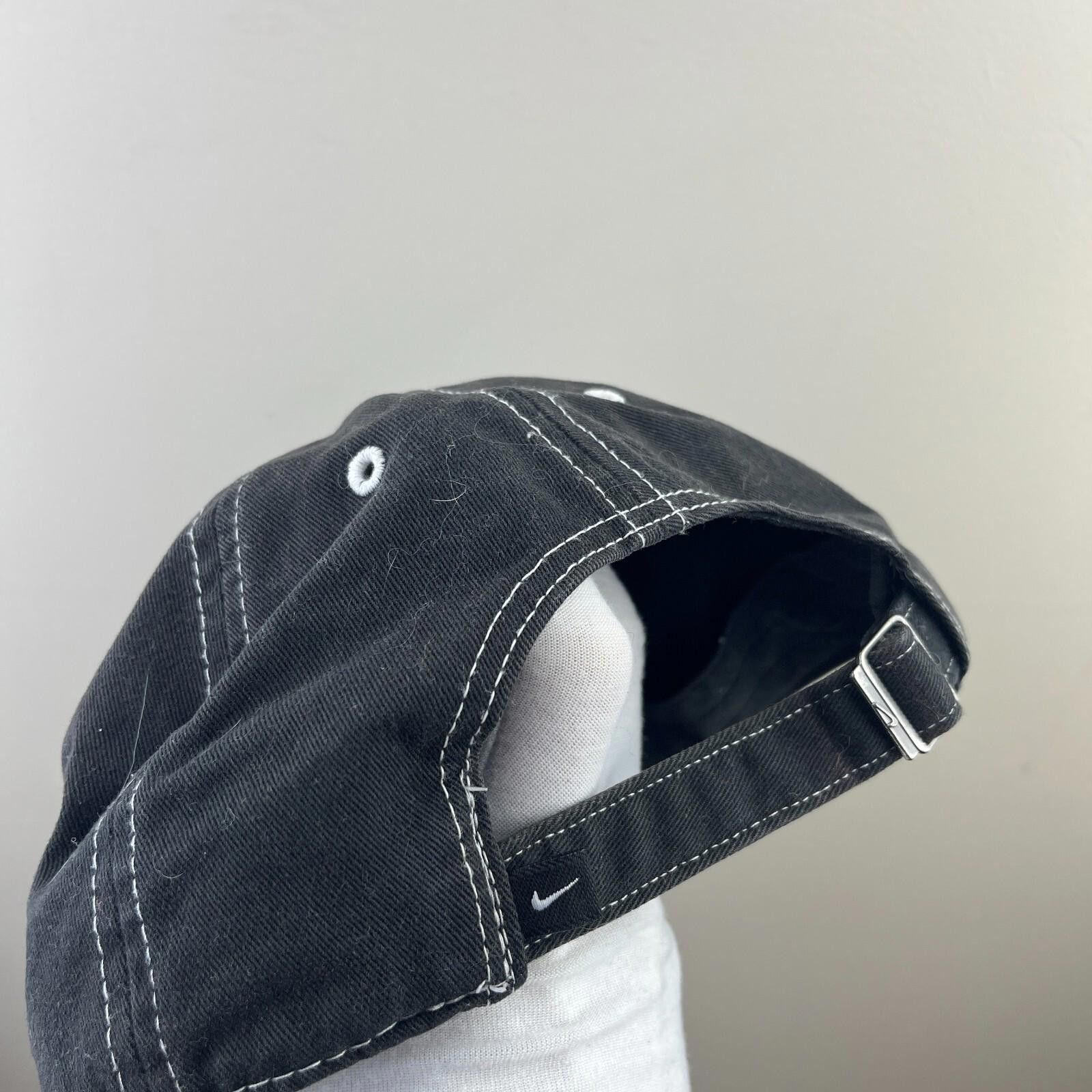Nike Vintage Y2K Nike Swoosh Black Strapback Hat Size ONE SIZE - 3 Thumbnail
