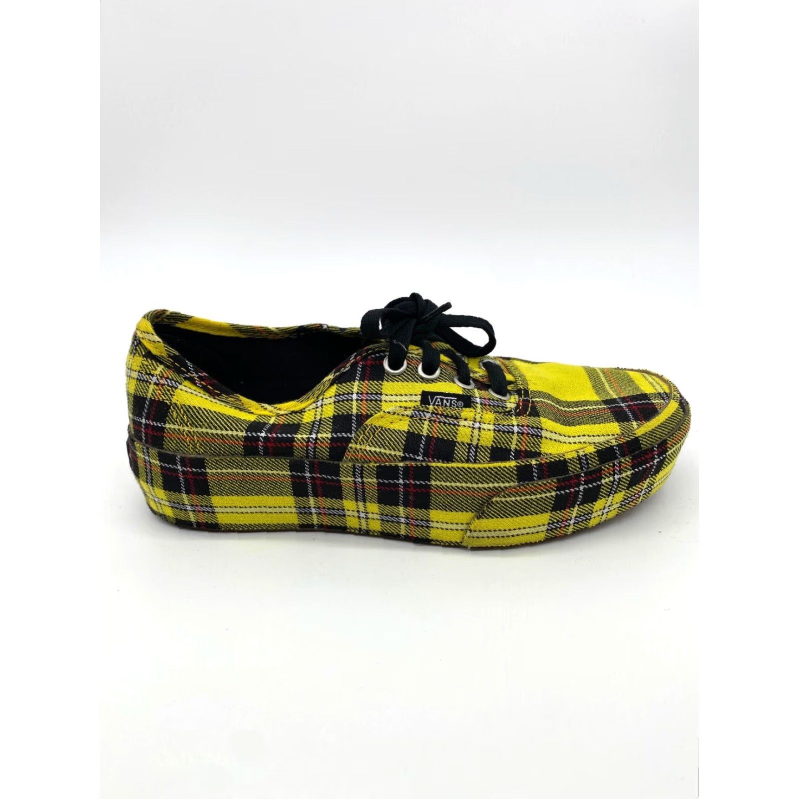 Vans Vans Authentic Platform Plaid Womens 8 Multicolor Sneaker Platform Patent Lemon Chrome Yellow Black 8 Womens 8 Size US 8 / IT 38 - 5 Thumbnail
