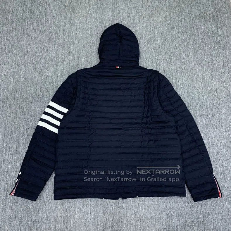 Thom Browne Thom Browne Blue four-stripe down jacket Size US XXL / EU 58 / 5 - 2 Thumbnail