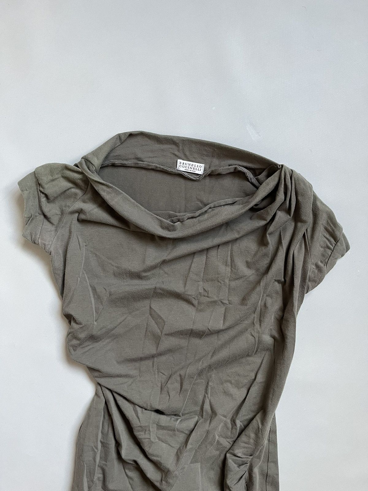 Brunello Cucinelli Brunello Cucinelli Grey Cotton Asymmetrical Sleeveless Dress Size XS / US 0-2 / IT 36-38 - 6 Thumbnail