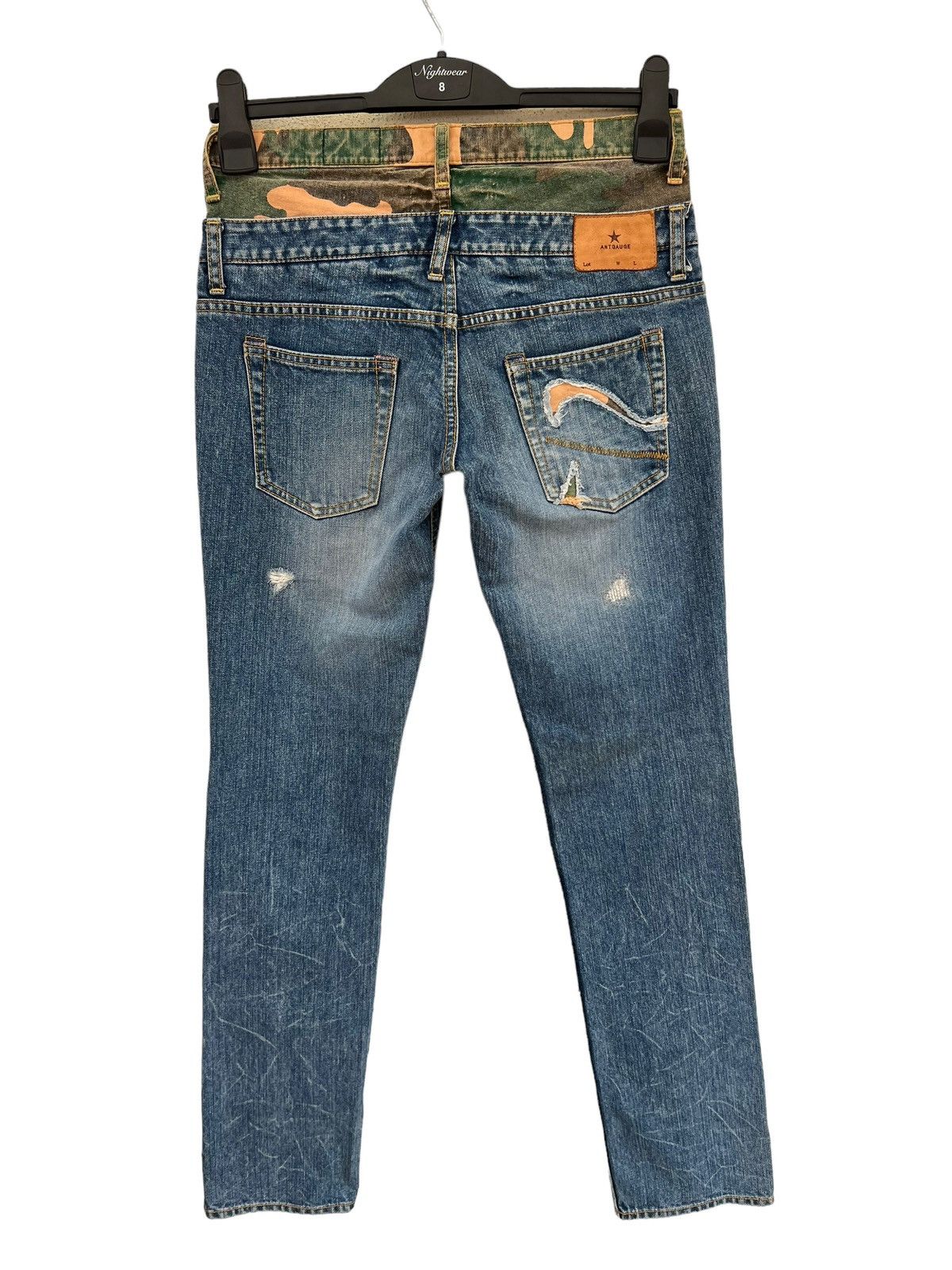 Vintage Antgauge Japan Double Waist Rips Distressed Denim Size US 29 - 14 Thumbnail
