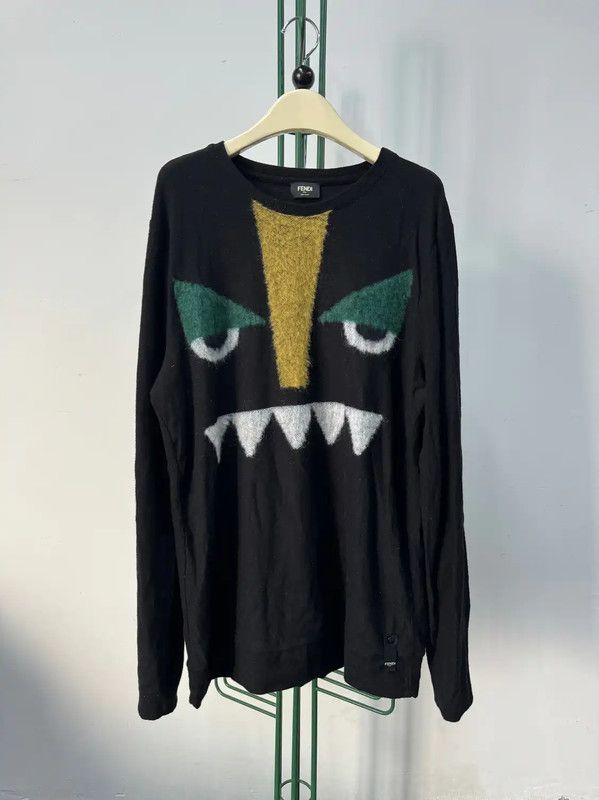 Fendi Fendi Black Long Sleeve Knit Sweater for Men 0089 Size US XL / EU 56 / 4 - 1 Thumbnail