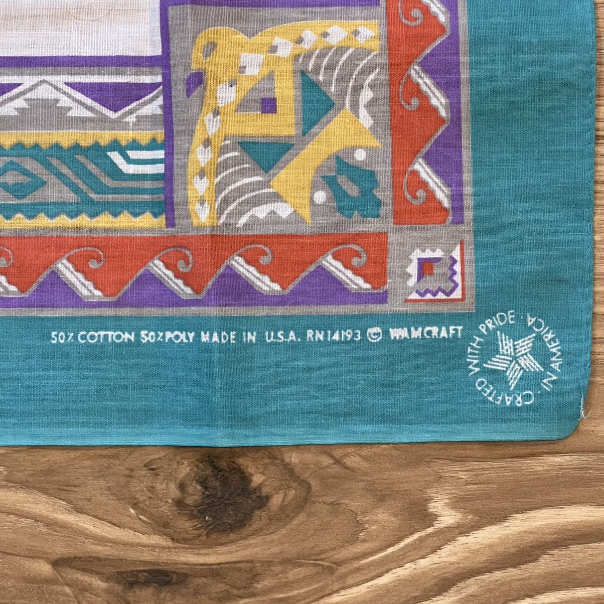 Other Vintage Native American Turquoise Handkerchief 22x21 Size ONE SIZE - 2 Thumbnail