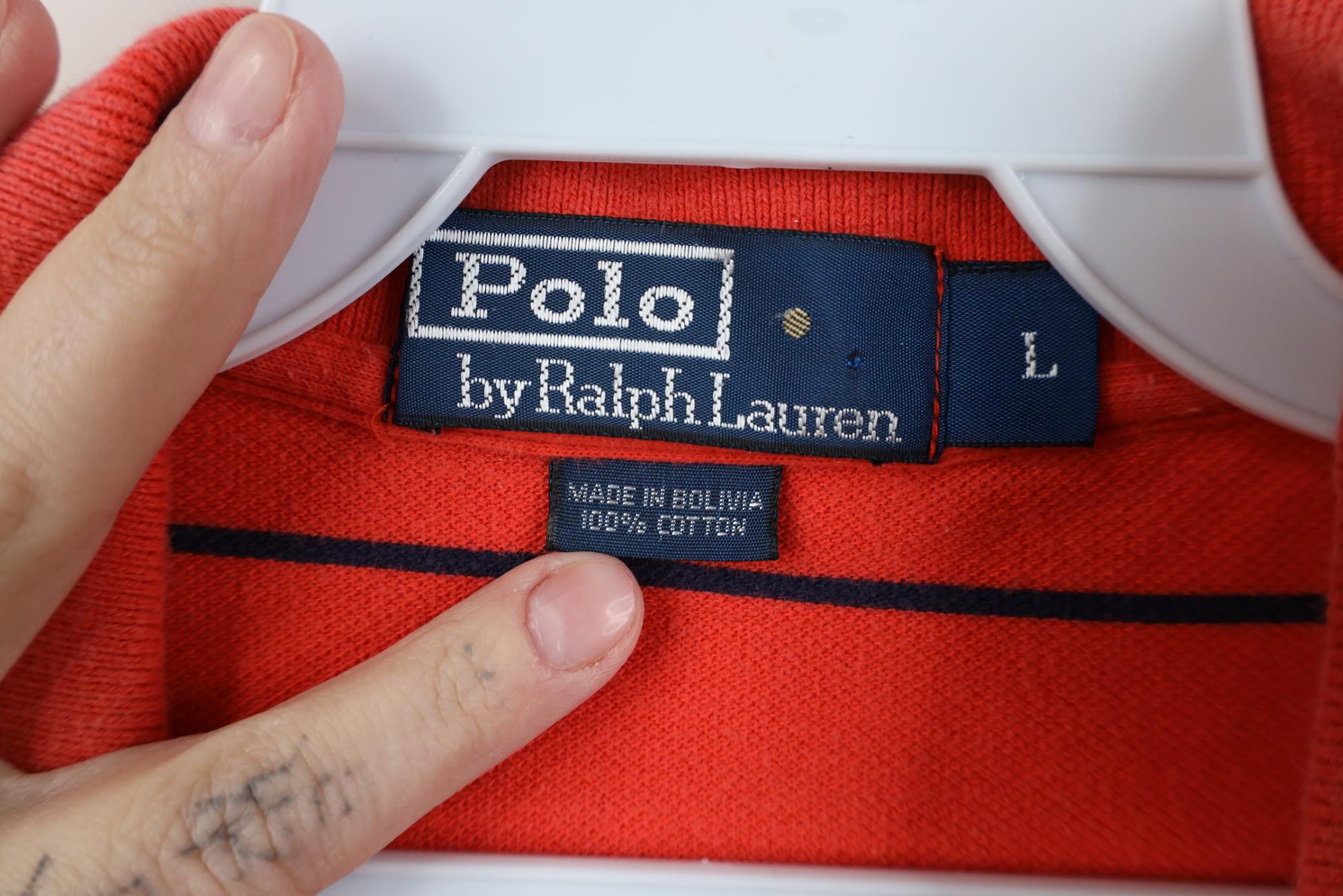 Polo Ralph Lauren Vintage 90s Ralph Lauren Striped Knit Golf Polo Shirt Cotton Size US L / EU 52-54 / 3 - 9 Thumbnail