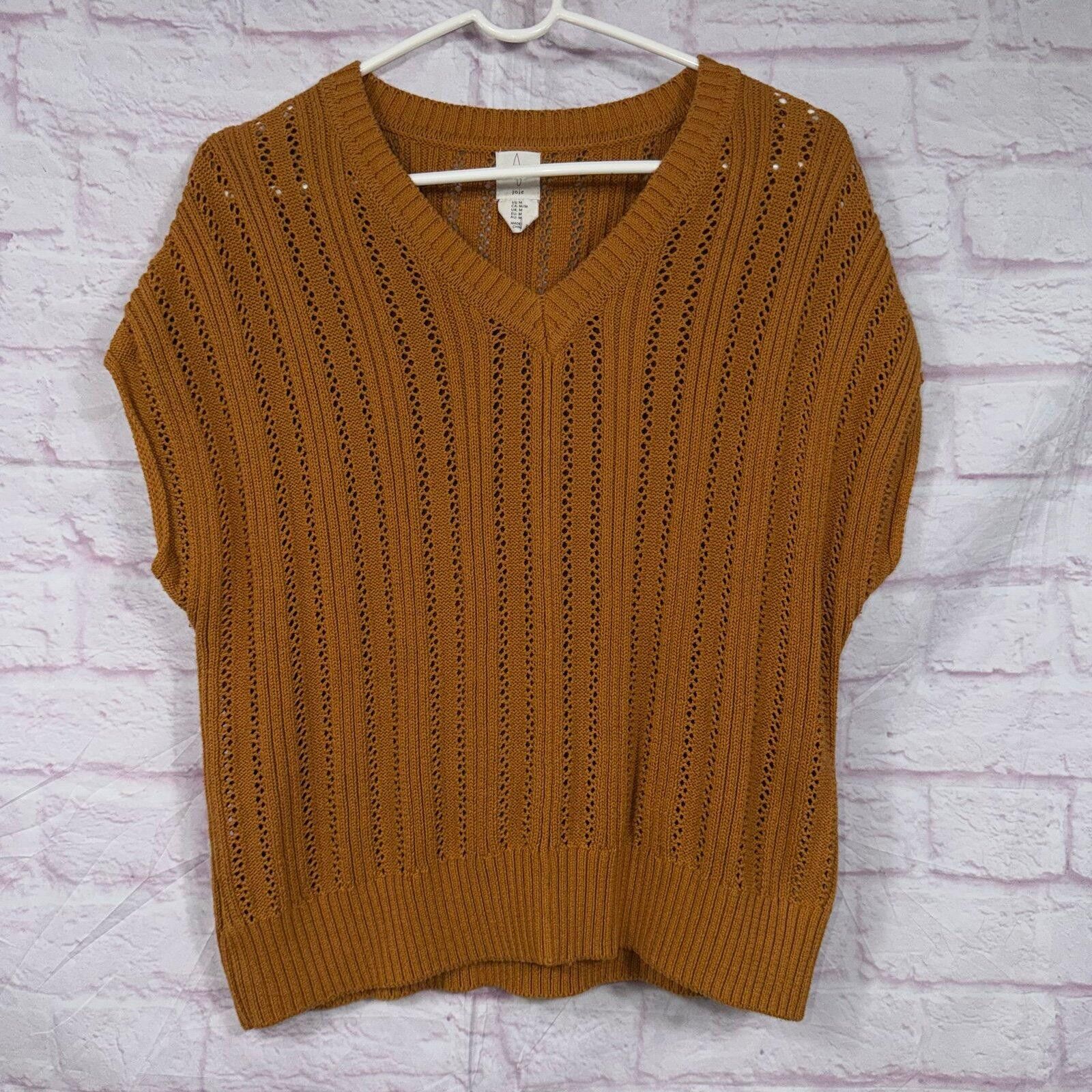 Jones New York Joie Rust Orange Knit Sweater Womens Medium V Neck Pullover Size M / US 6-8 / IT 42-44 - 1 Thumbnail