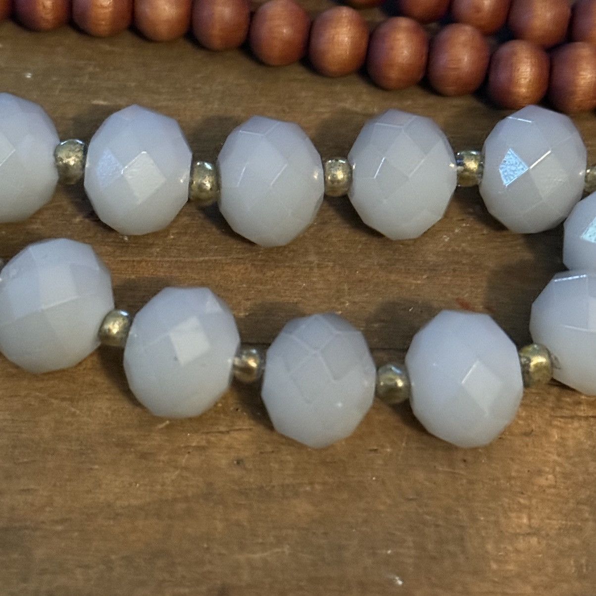 Canvas Canvas long beaded hammered pendant necklace Size ONE SIZE - 3 Thumbnail