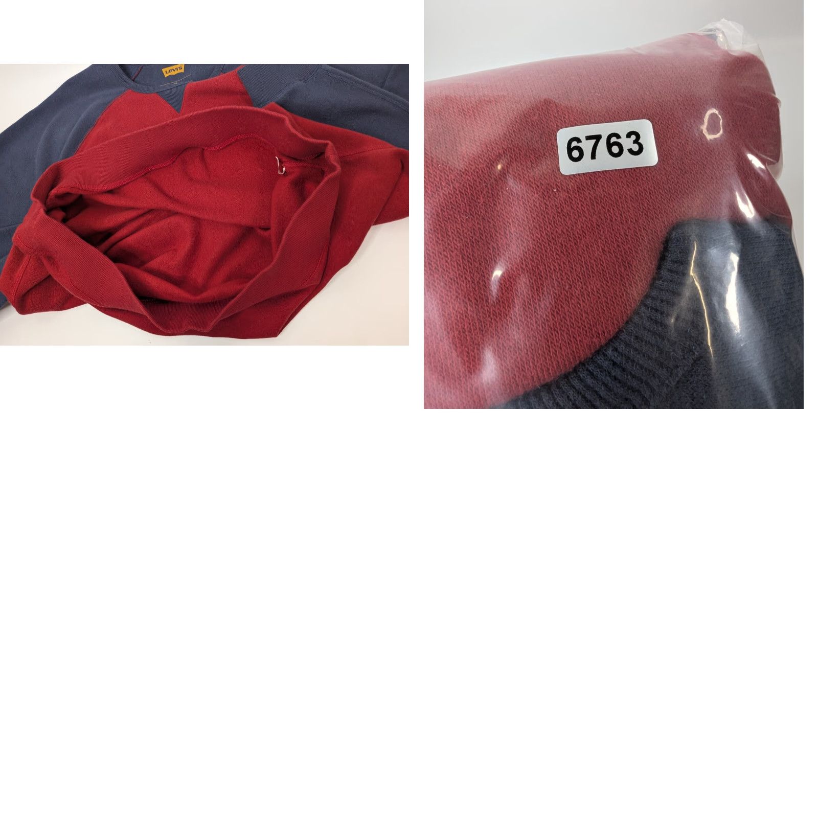 Levi's Levis Logo Crew Raglan Sweatshirt Red Navy Standard Fit Casual Lounge Men 2XL Size US XXL / EU 58 / 5 - 8 Thumbnail